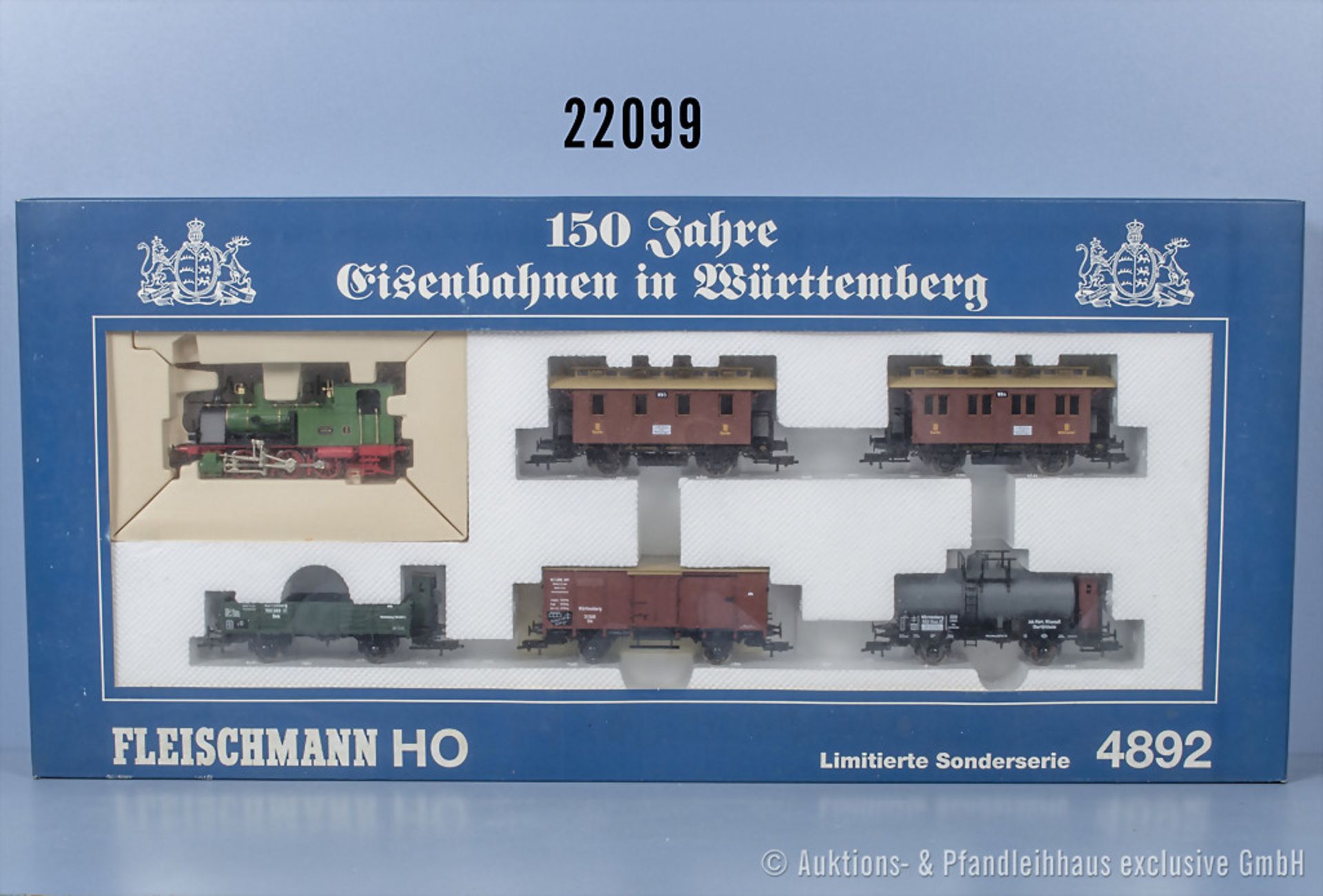 Fleischmann H0 4892 Zugset 150 Jahre Eisenbahnen in Württemberg, dabei Tenderlok, BN 2, ...