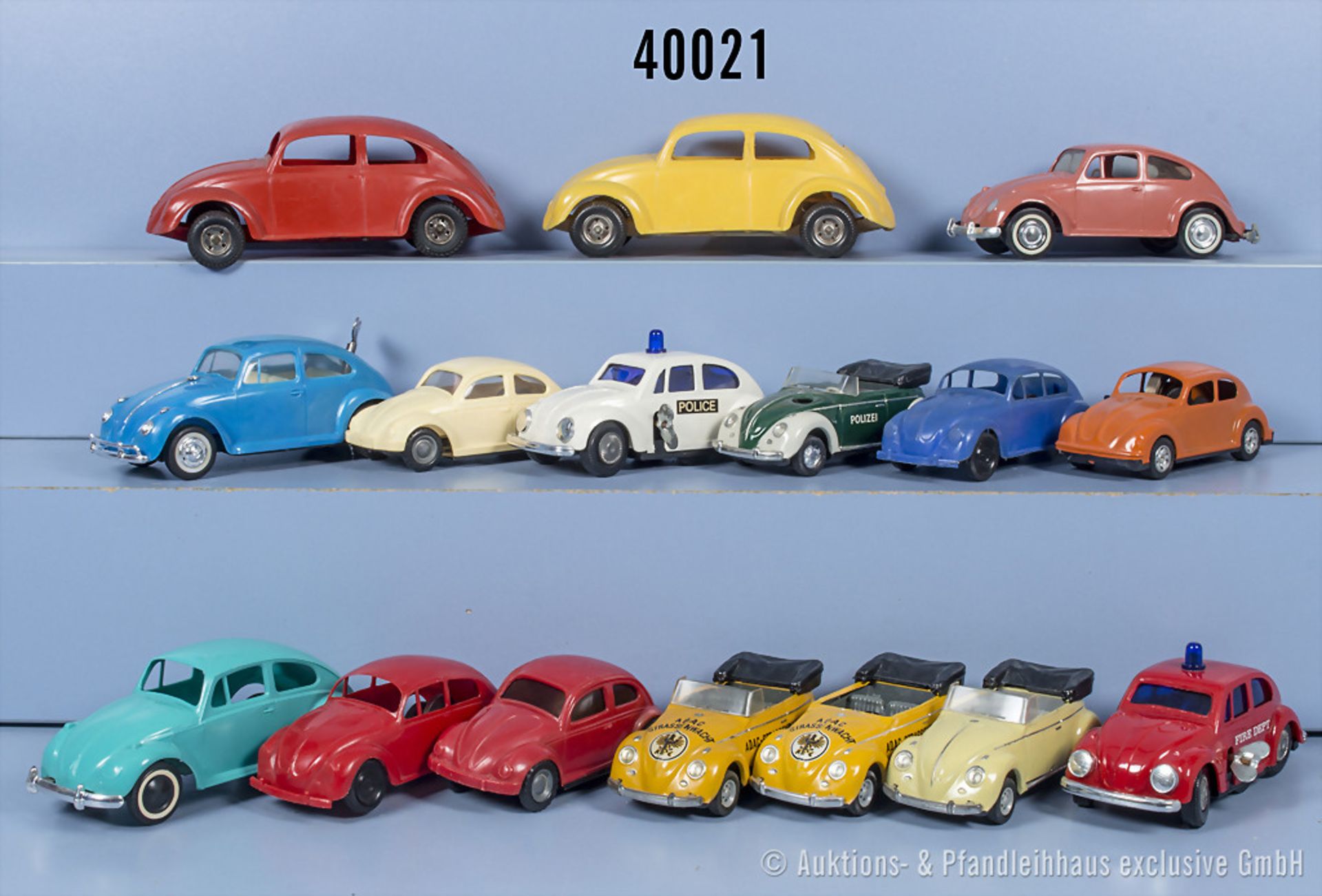 19 VW Käfer, Varianten, Metall/Kunststoff, Friktion und Uhrwerk, Hersteller Huki, ...