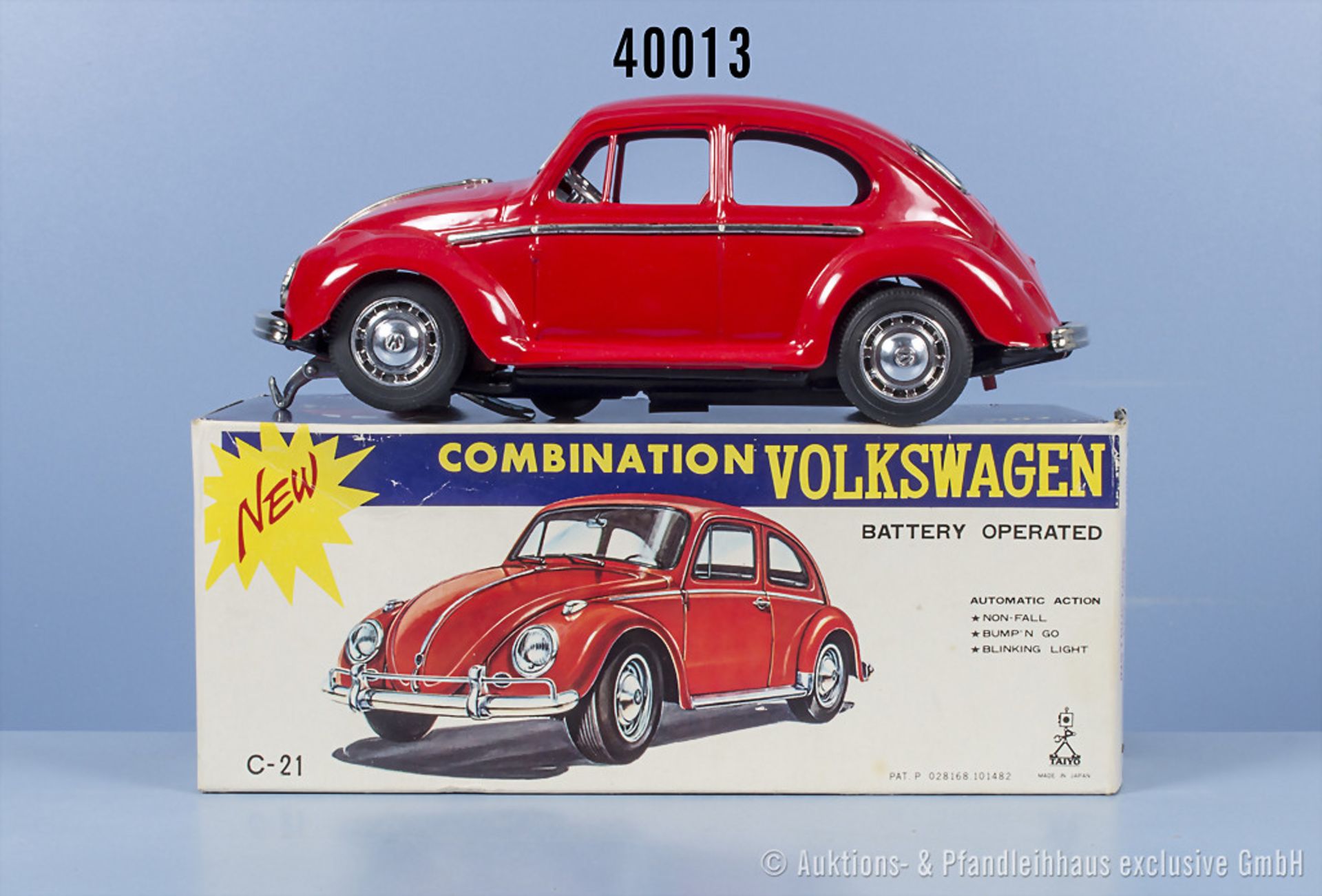 Taiyo C-21 Combination Volkswagen, rot, Metall, Batterie, L 24,5 cm, Z 1, OVP, 1 OVP ...