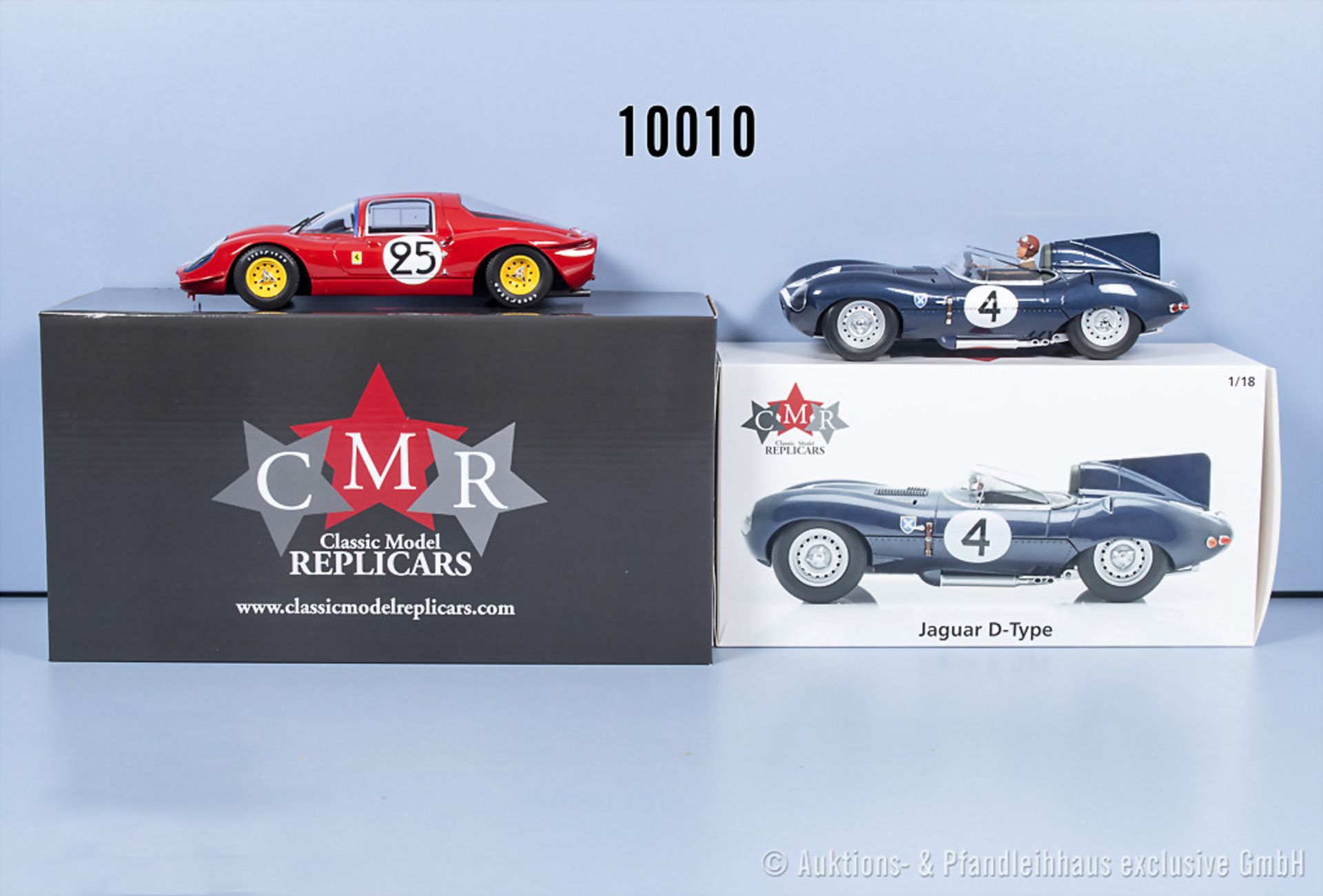 2 CMR Modelle, CMR142 Jaguar D Type und CMR040 Ferrari Dino 206 S, Metall, M 1:18, Z ...