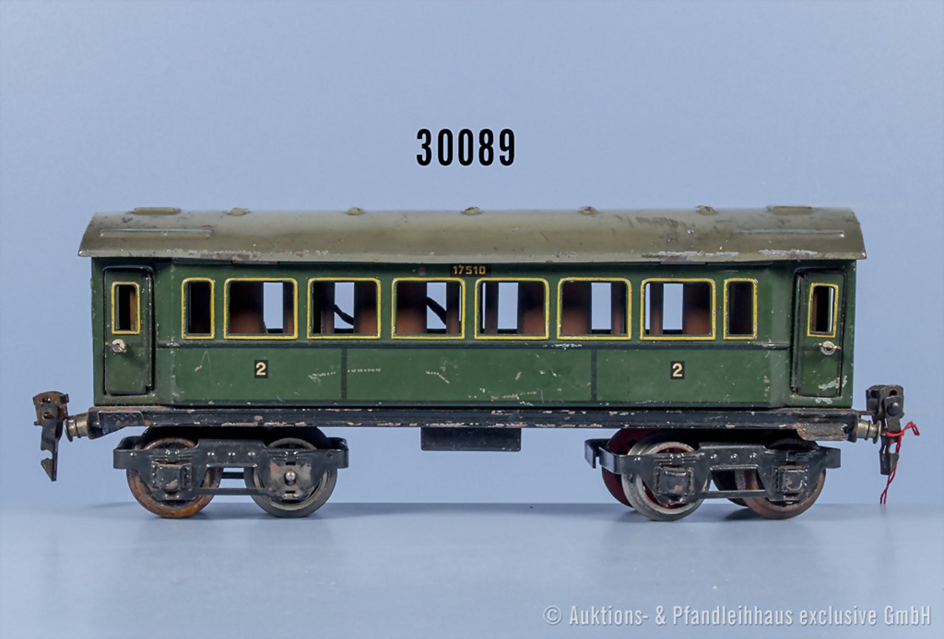 Märklin Spur 0, 1751G D-Zugpersonenwagen mit Innenbeleuchtung und Inneneinrichtung, 4-A, ...