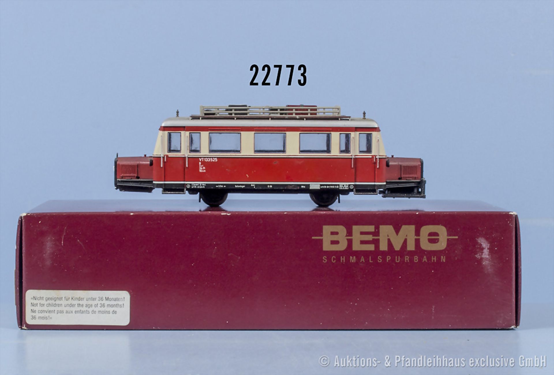 Bemo H0m Schienenbus "Schweineschnäuzchen", BN VT 133 525, Zustand 2, in OVP, eine ...