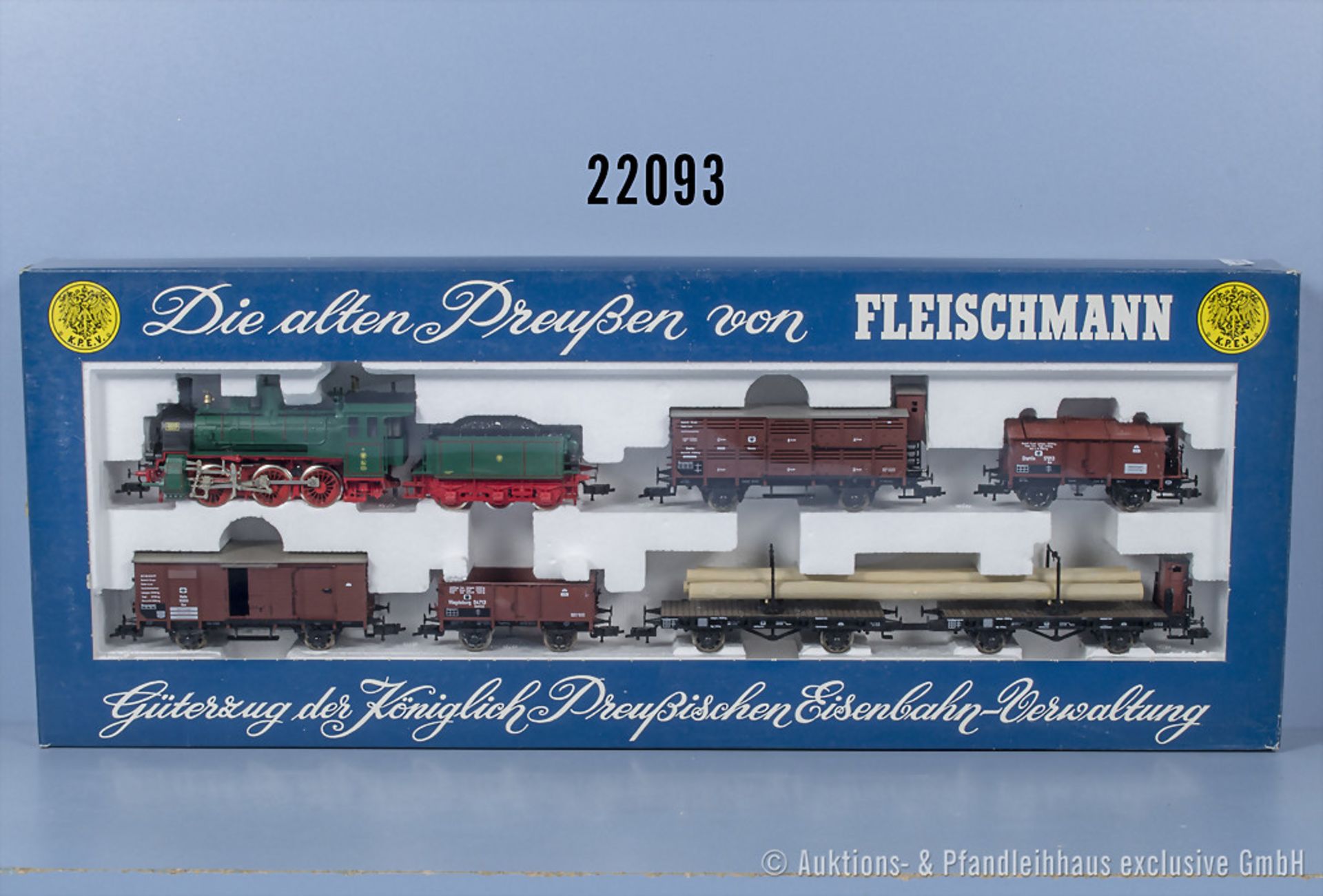 Fleischmann H0 4883 Güterzugset der KPEV, dabei Schlepptenderlok, BN 3915, 1 gedeckter ...