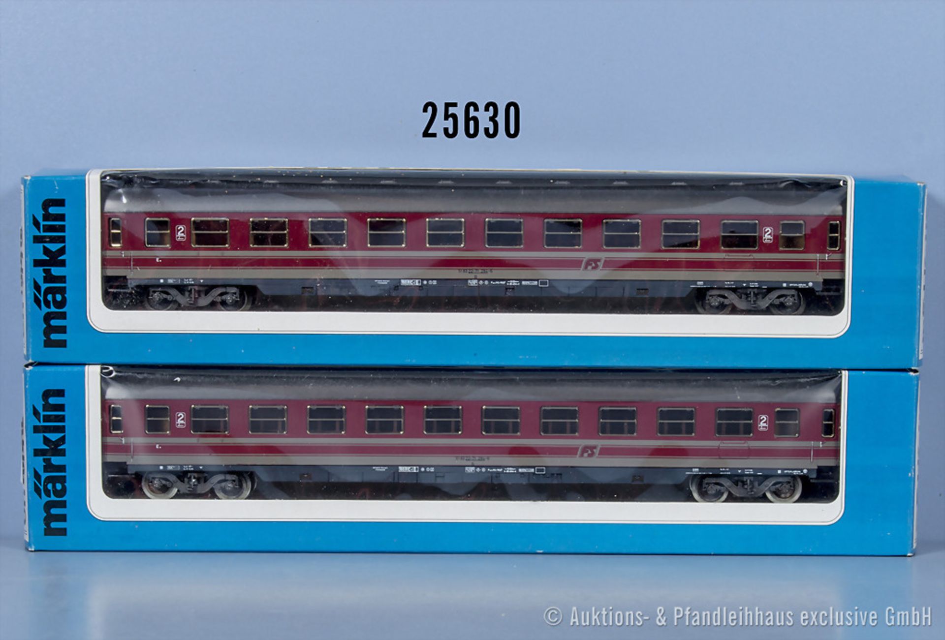 2 Märklin H0 4189 D-Zug-Wagen der FS, Zustand 1, in ...