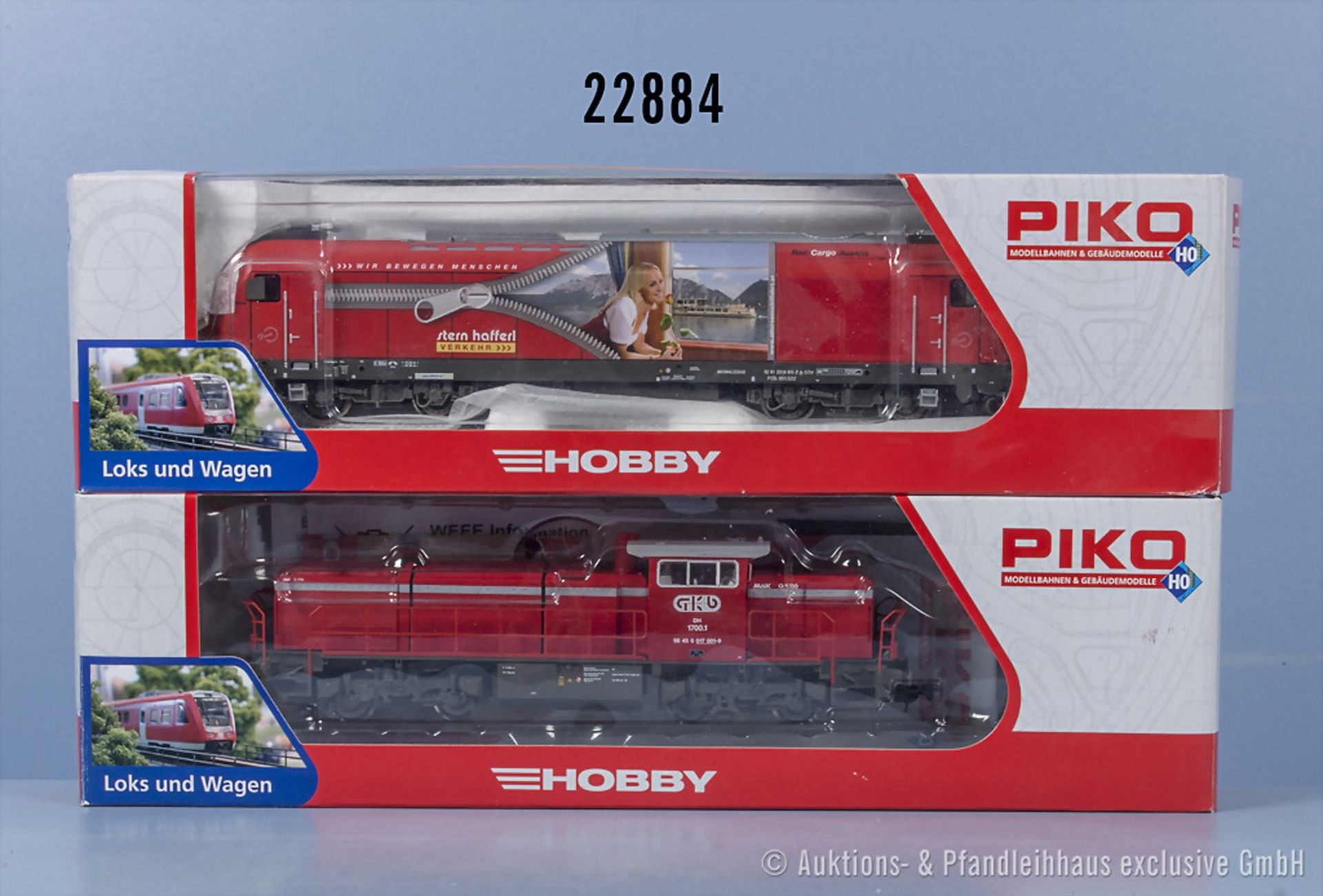 2 Piko H0 Lokomotiven, dabei 59405 Diesellok der GKB, BN 1700.1 und 96721 E-Lok der STH, ...