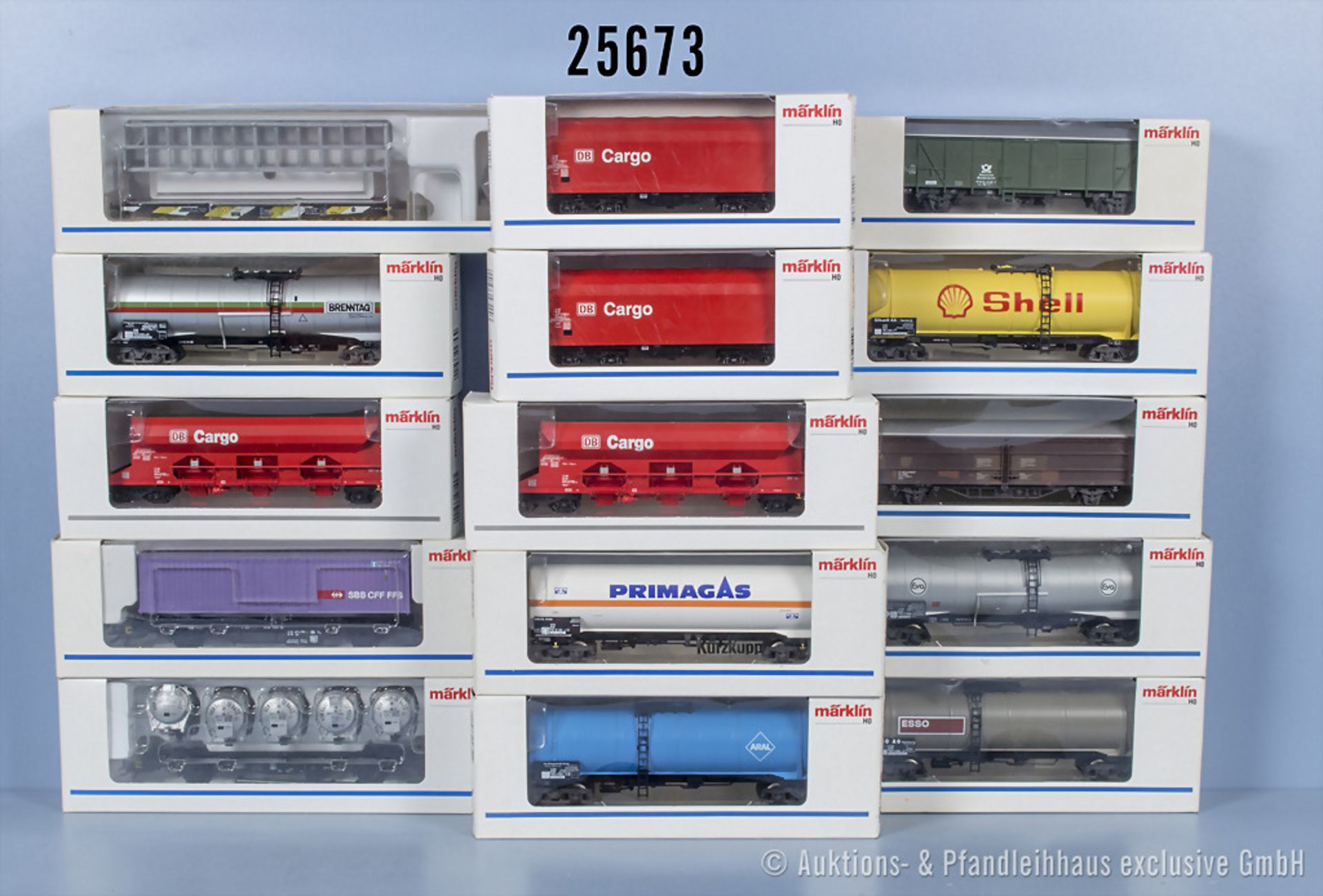 15 Märklin H0 Güterwagen, dabei 4736, 4737, 4752, 4753, 4754, 4756, 4757, 4848, 4852, ...