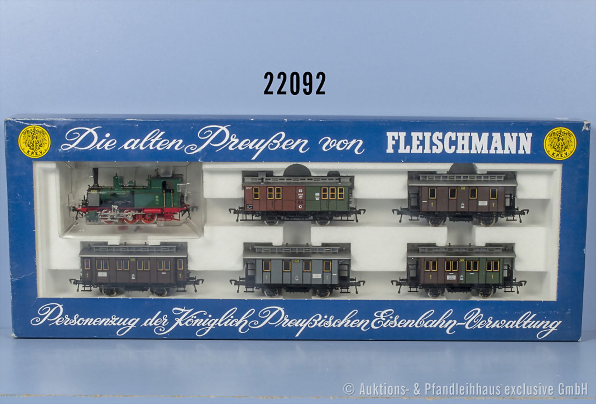 Fleischmann H0 4882 Personenzugset der KPEV, dabei Tenderlok, BN 6205, 4 Personenwagen ...