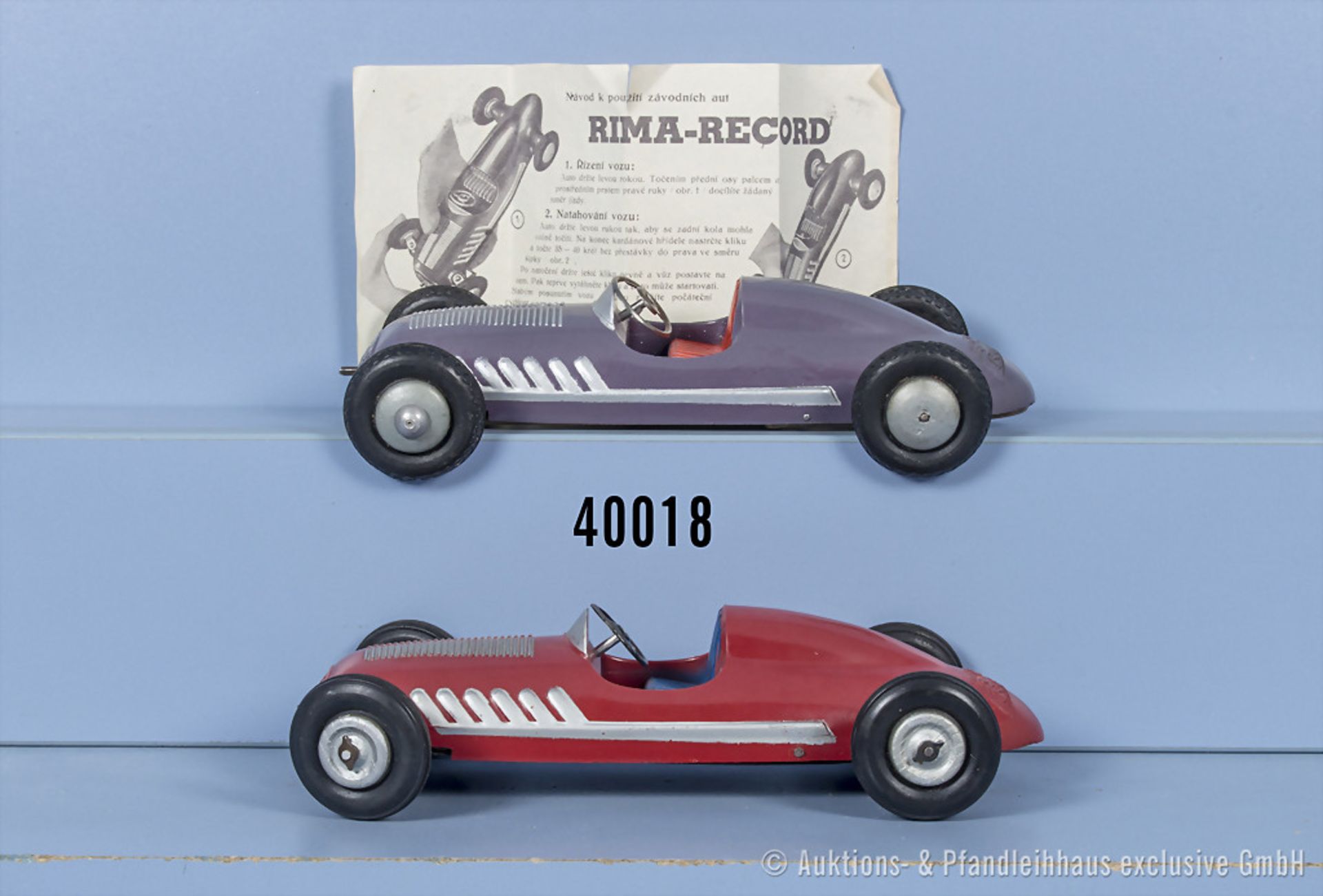 2 Rima Record Rennwagen, L 23,5 cm, Bakelit, Z 1, ...