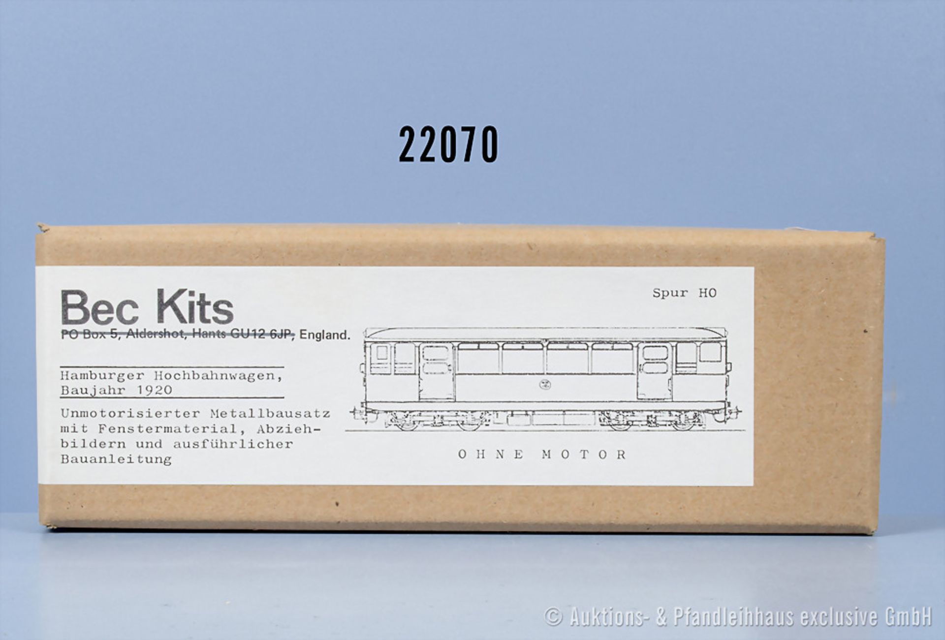 Bec Kits H0 unmotorisierter Gussbausatz für Hamburger Hochbahnwagen von 1920, Zustand ...