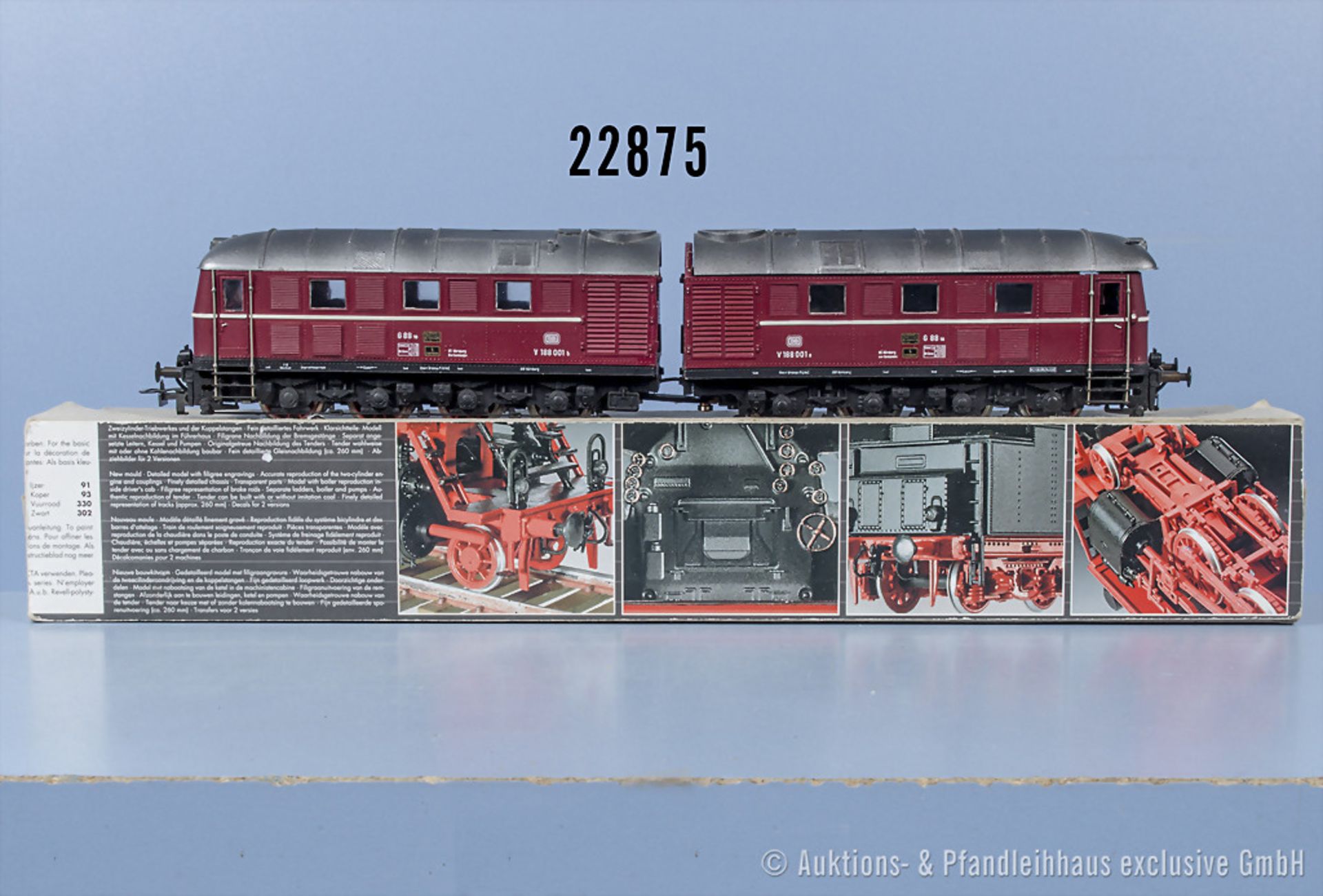 Günther H0 0188 Doppeldiesellok der DB, BN V188 001, Zustand 1, 1 Dach ...