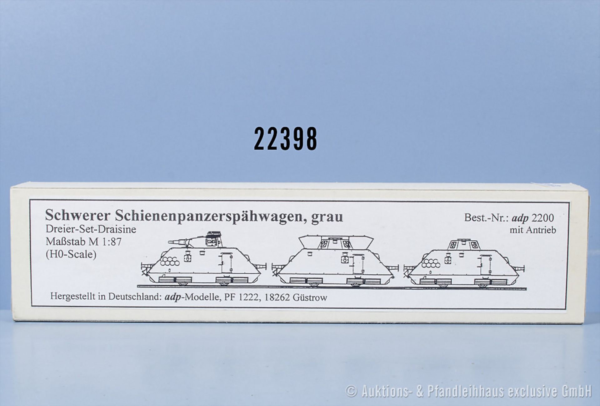 adp Modelle 2200 3-teiliger Panzerspähzug mit Infanteriewagen, Kommandowagen und ...