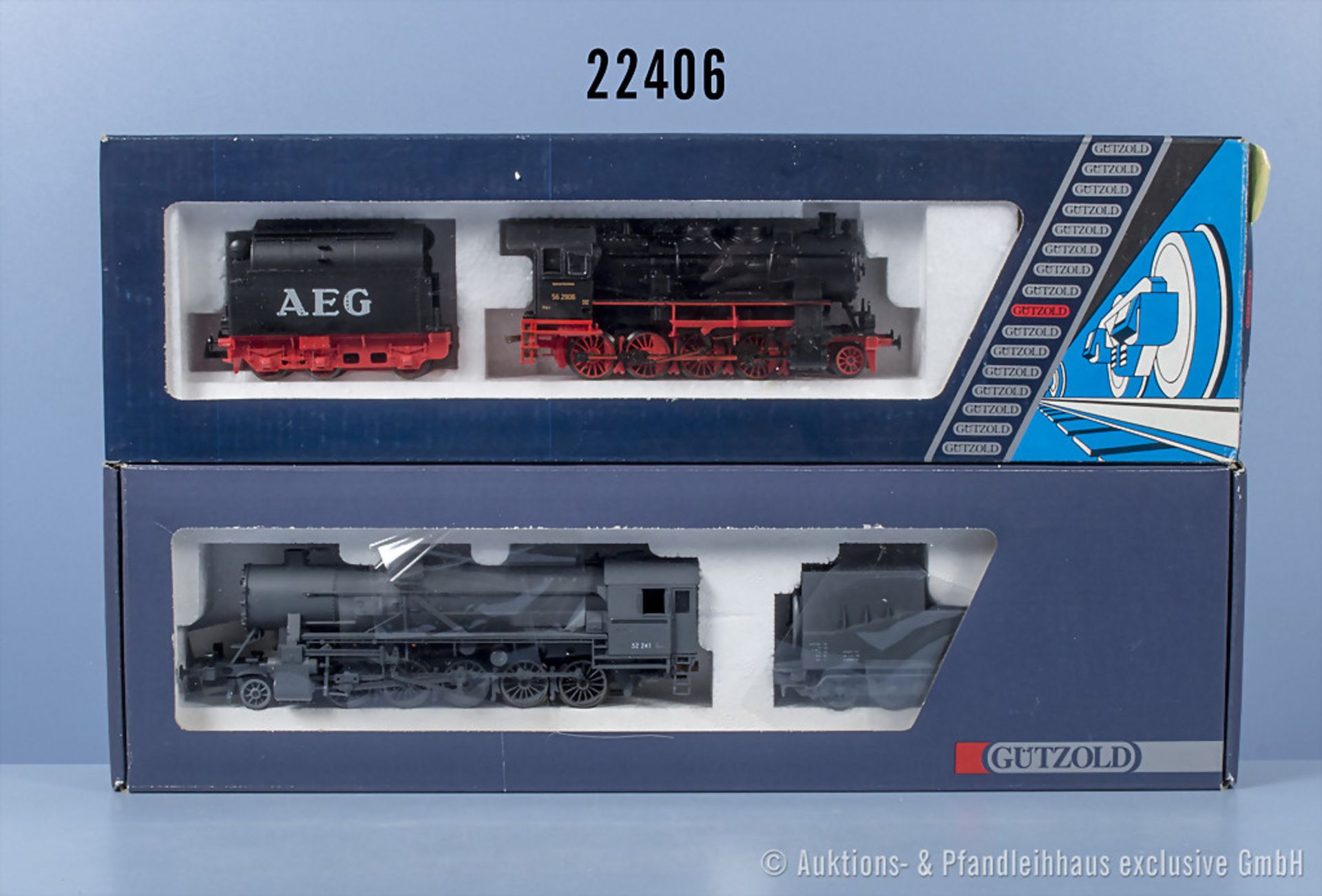 2 Gützold H0 Lokomotiven, dabei 29120 Schlepptenderlok der DRG, BN 56 2906, ...