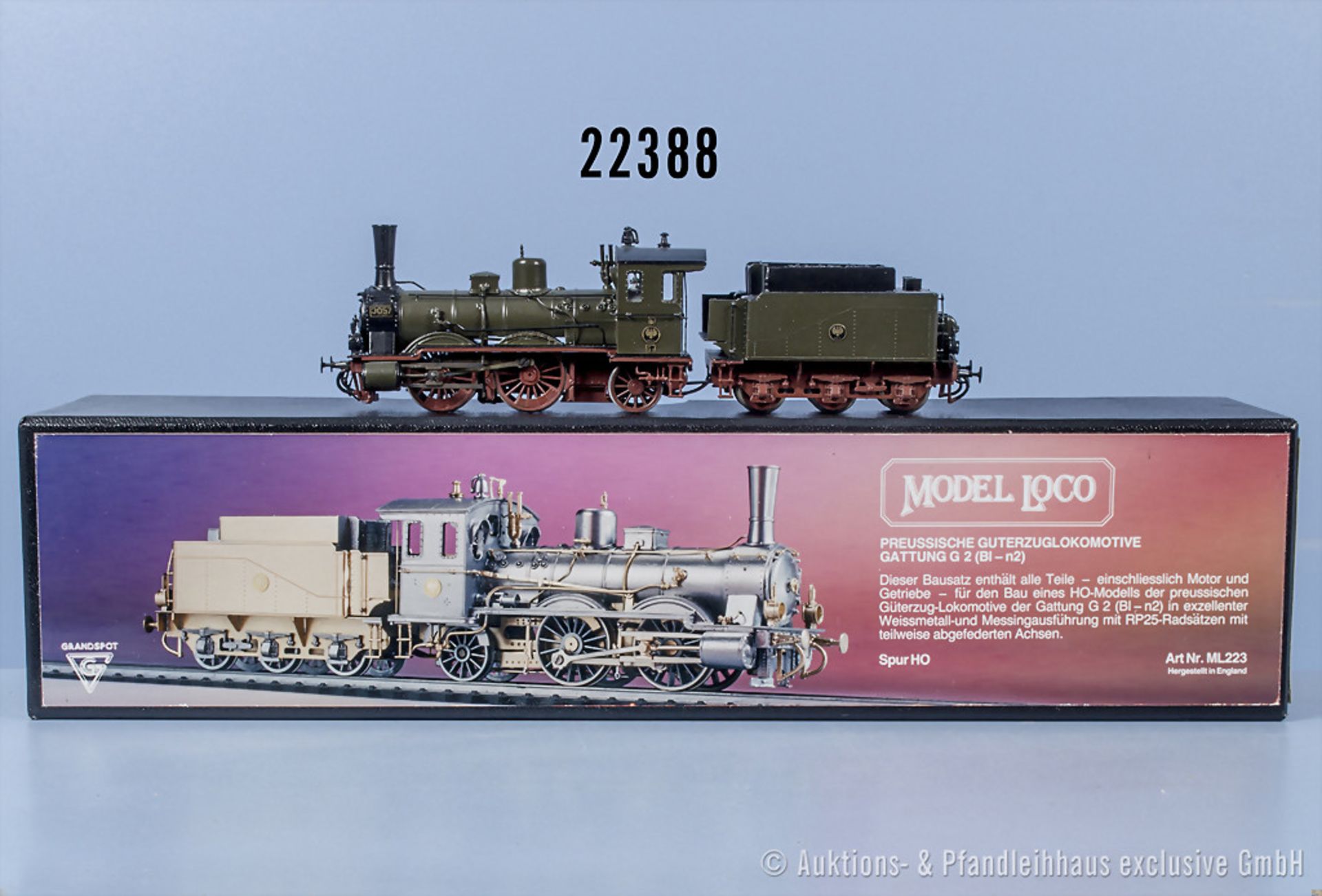 Modell Loco H0 223 Schlepptenderlok der KPEV, BN 3057, Messing-Handarbeitsmodell, ...