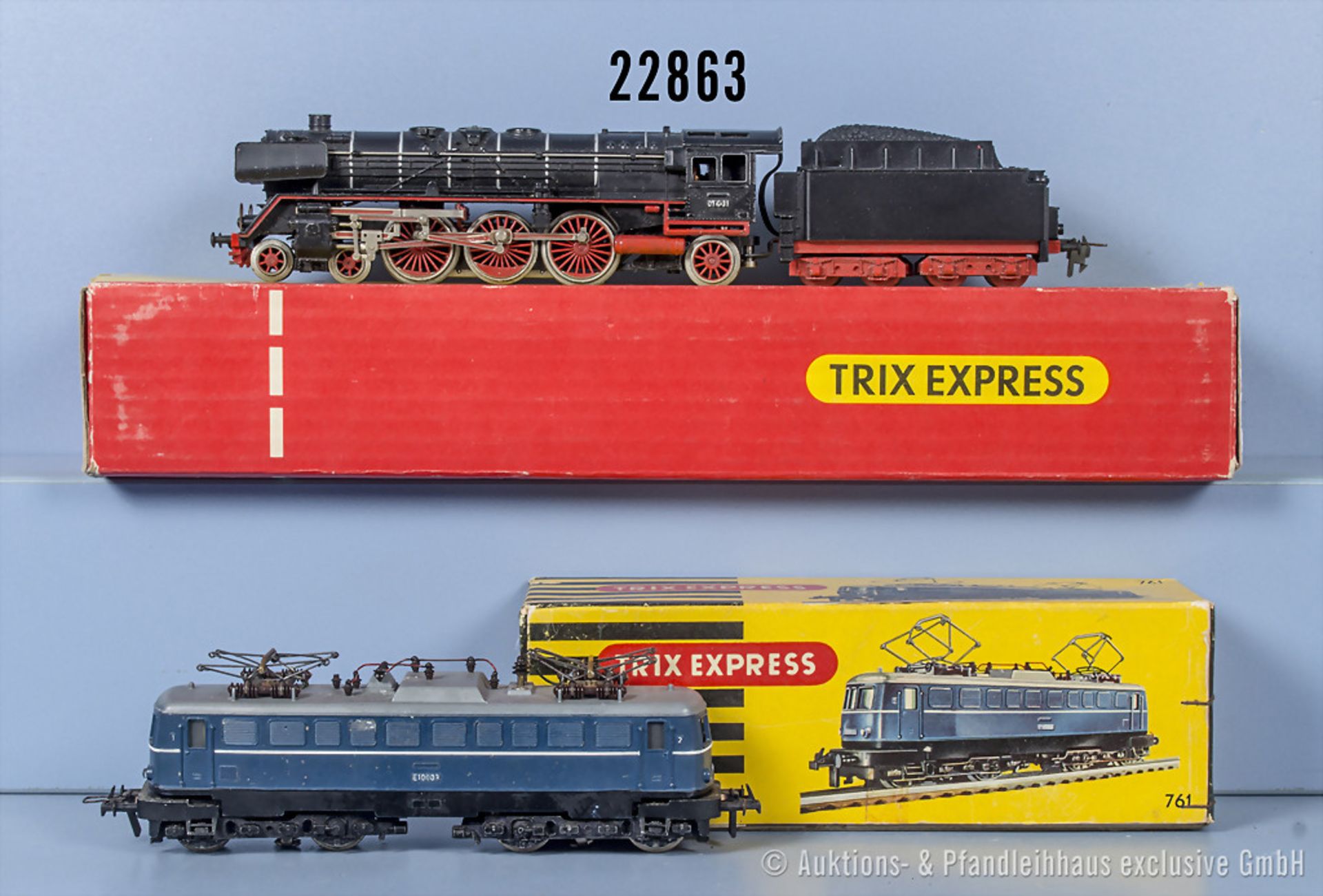 2 Trix Express H0 Lokomotiven, dabei 207 Schlepptenderlok der DB, BN 01 401 und 761 ...