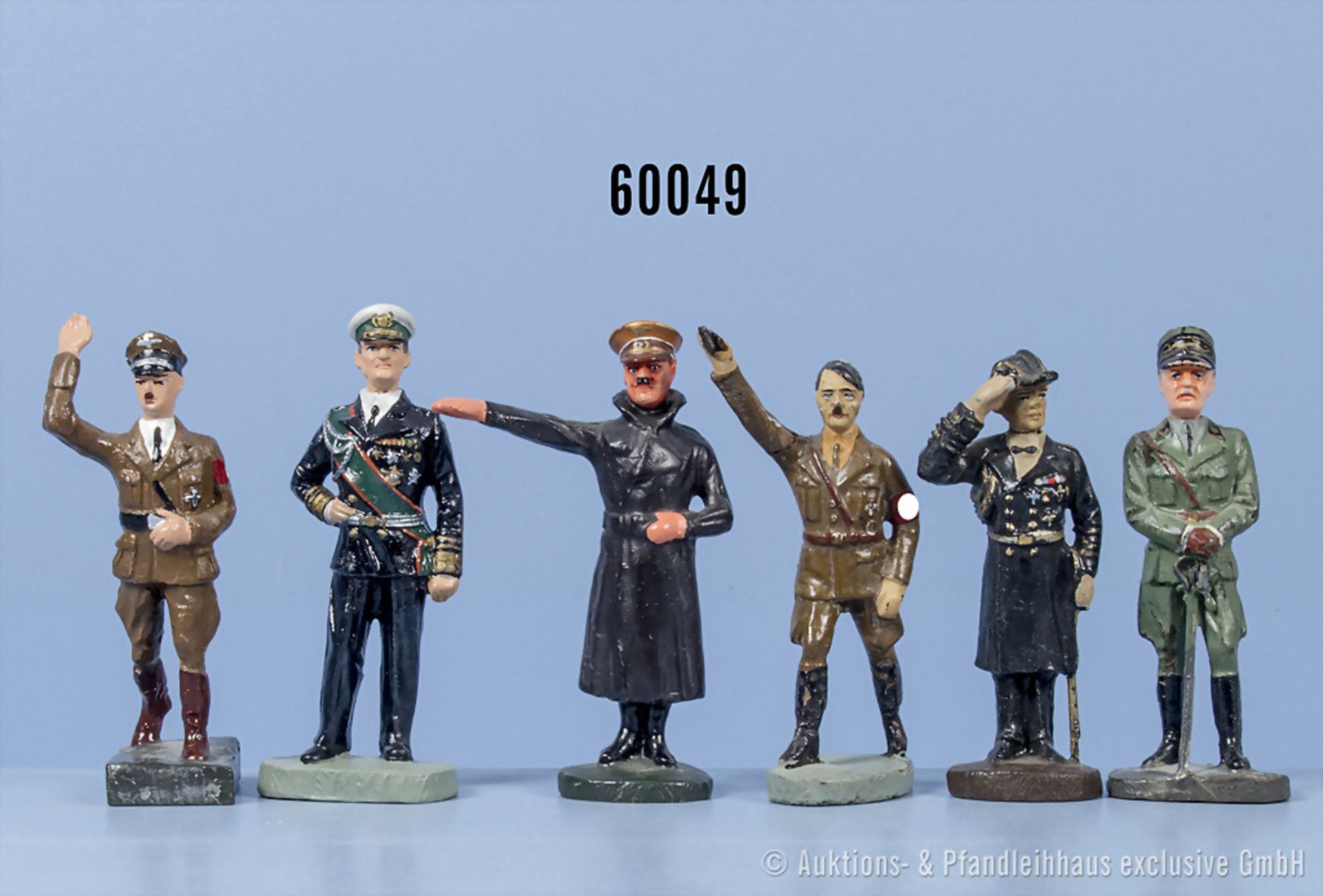 6 Persönlichkeiten, General Guisan, A. Hitler, Miklos Horthy usw., Elastolin und Durso, ...