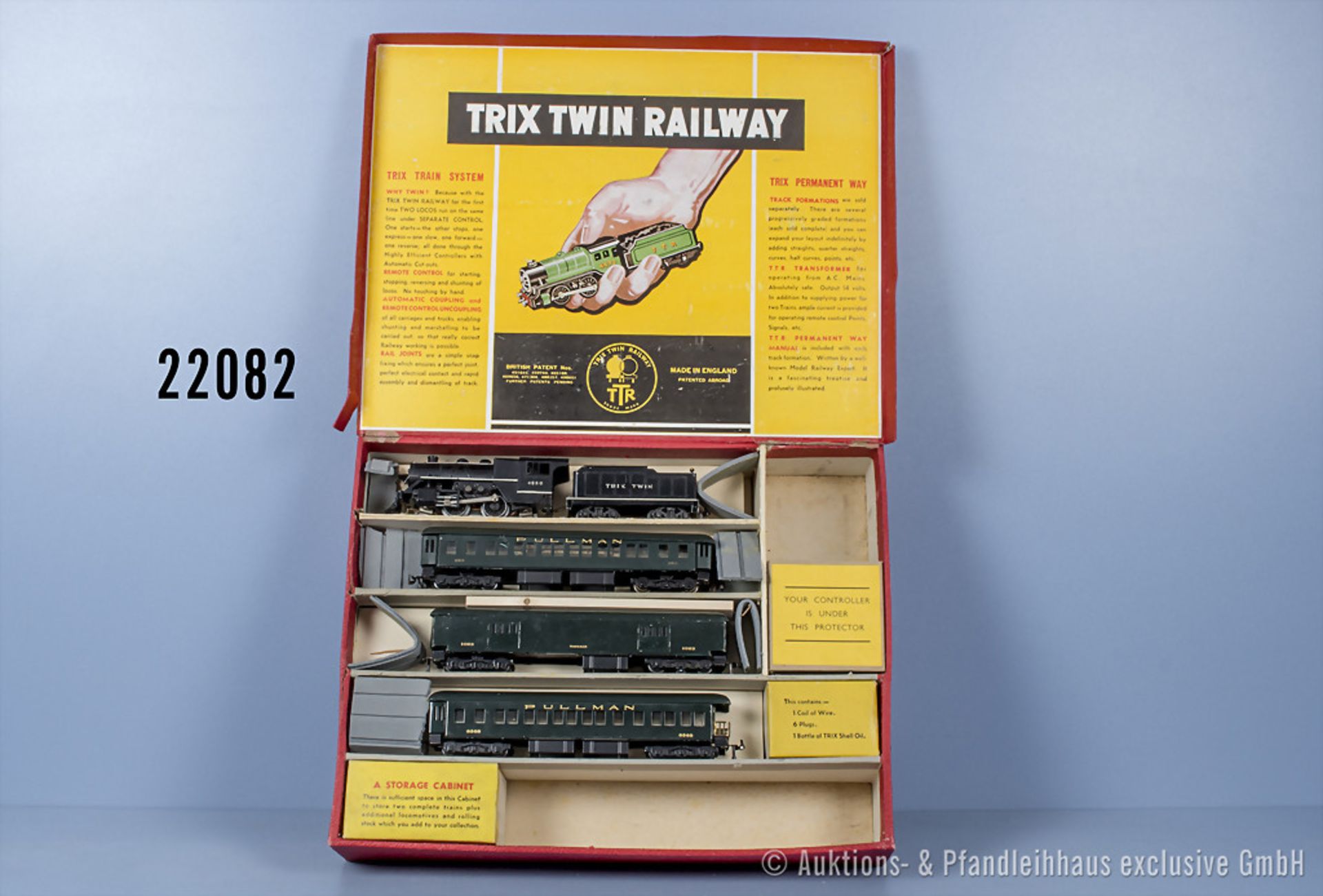 Trix TTR H0 9/330 US D-Zugset, dabei Schlepptenderlok, BN 4826, 2 Pullmanwagen und 1 ...