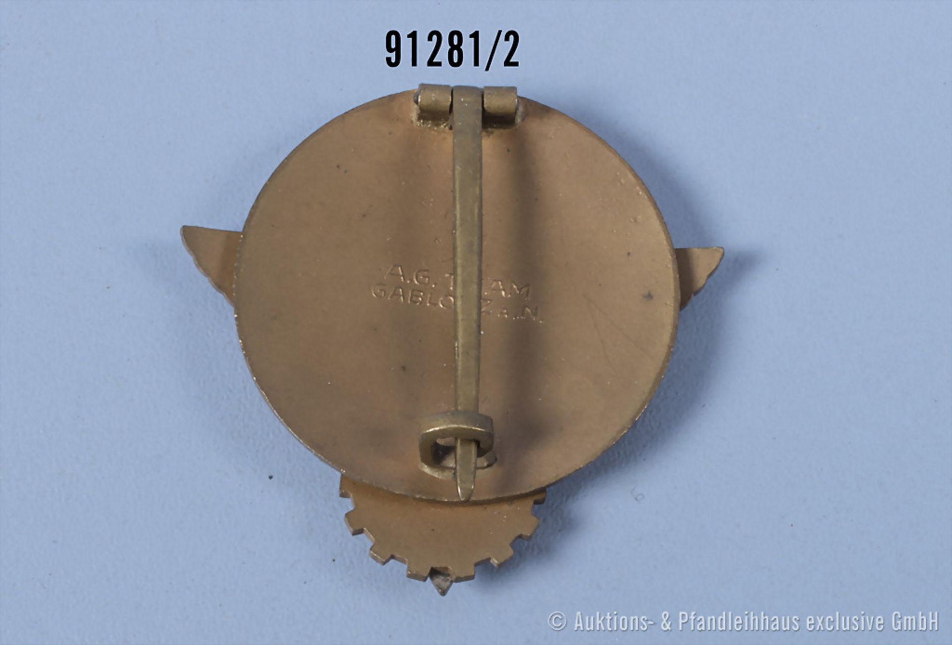 Abzeichen für Kreissieger 1939, Hersteller "A. G. Tham Gablonz a. N.", Emaillechip in ... - Image 2 of 2