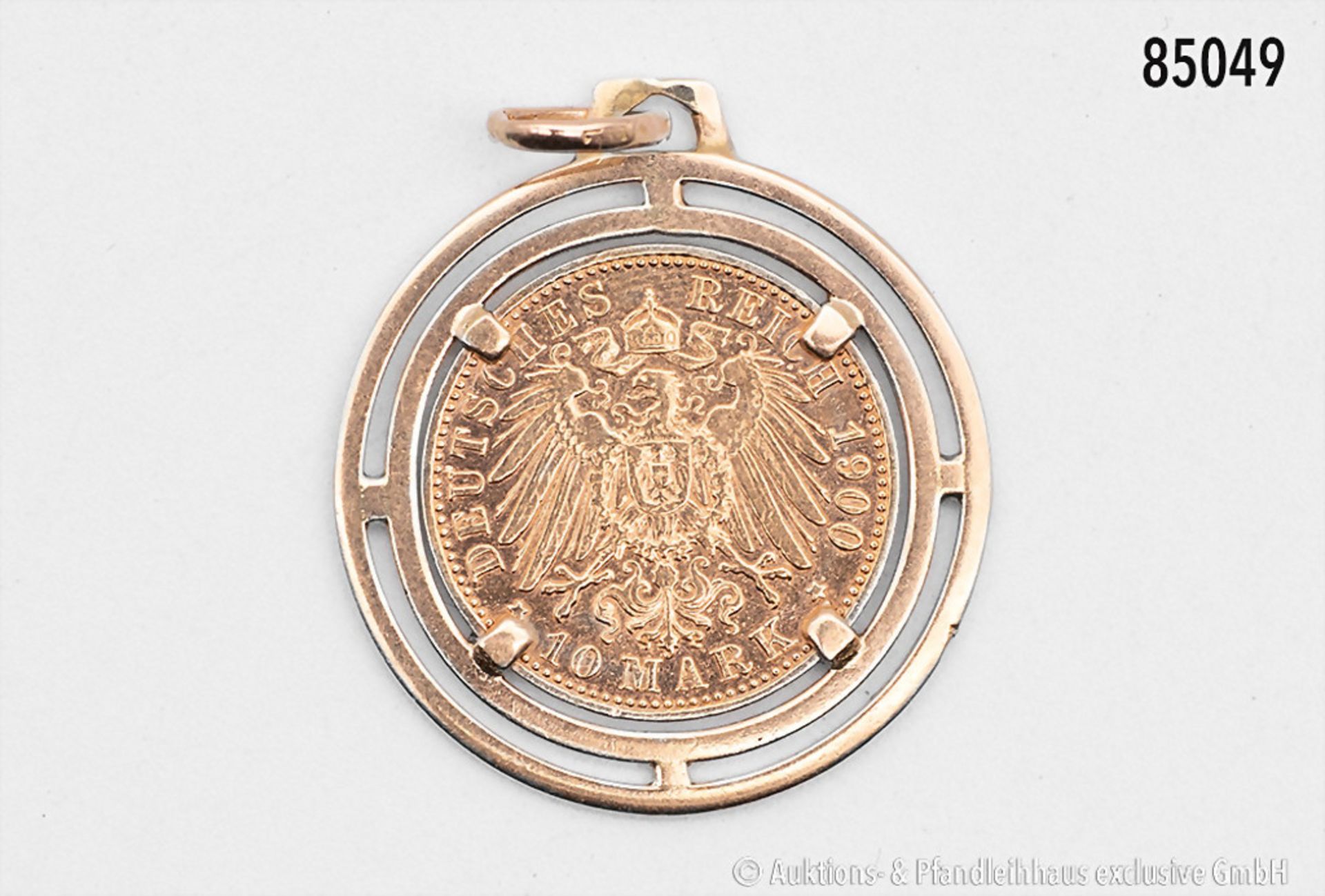 Deutsches Reich, Wilhelm II. (1888-1918), 10 Mark 1900 A, 900er Gold, J. 251, gefasst in ... - Bild 2 aus 2