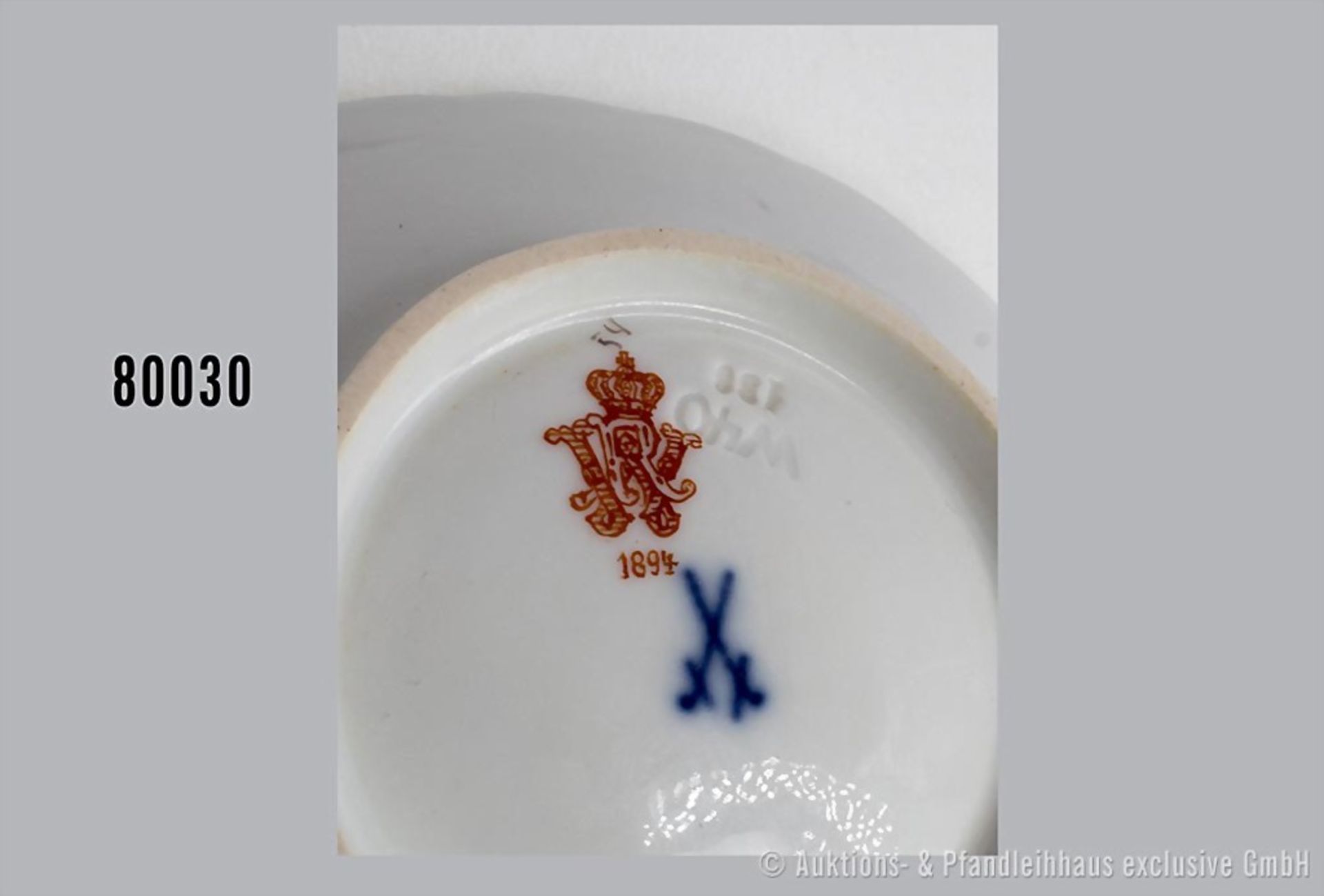 Konv. 6 Porzellan-Handschälchen, Meissen, aus dem Service für Kaiser Wilhelm II. ... - Bild 3 aus 4