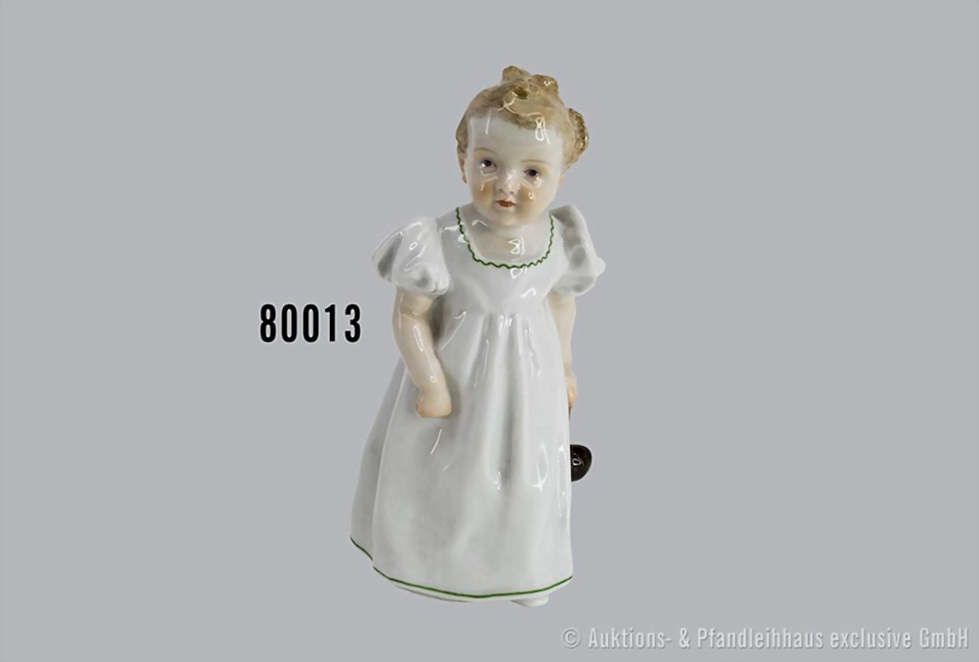 Porzellan Hentschel Kind, "Kind mit Puppe", Meissen, 1. Wahl, Modell-Nr. H 164, Modell ...
