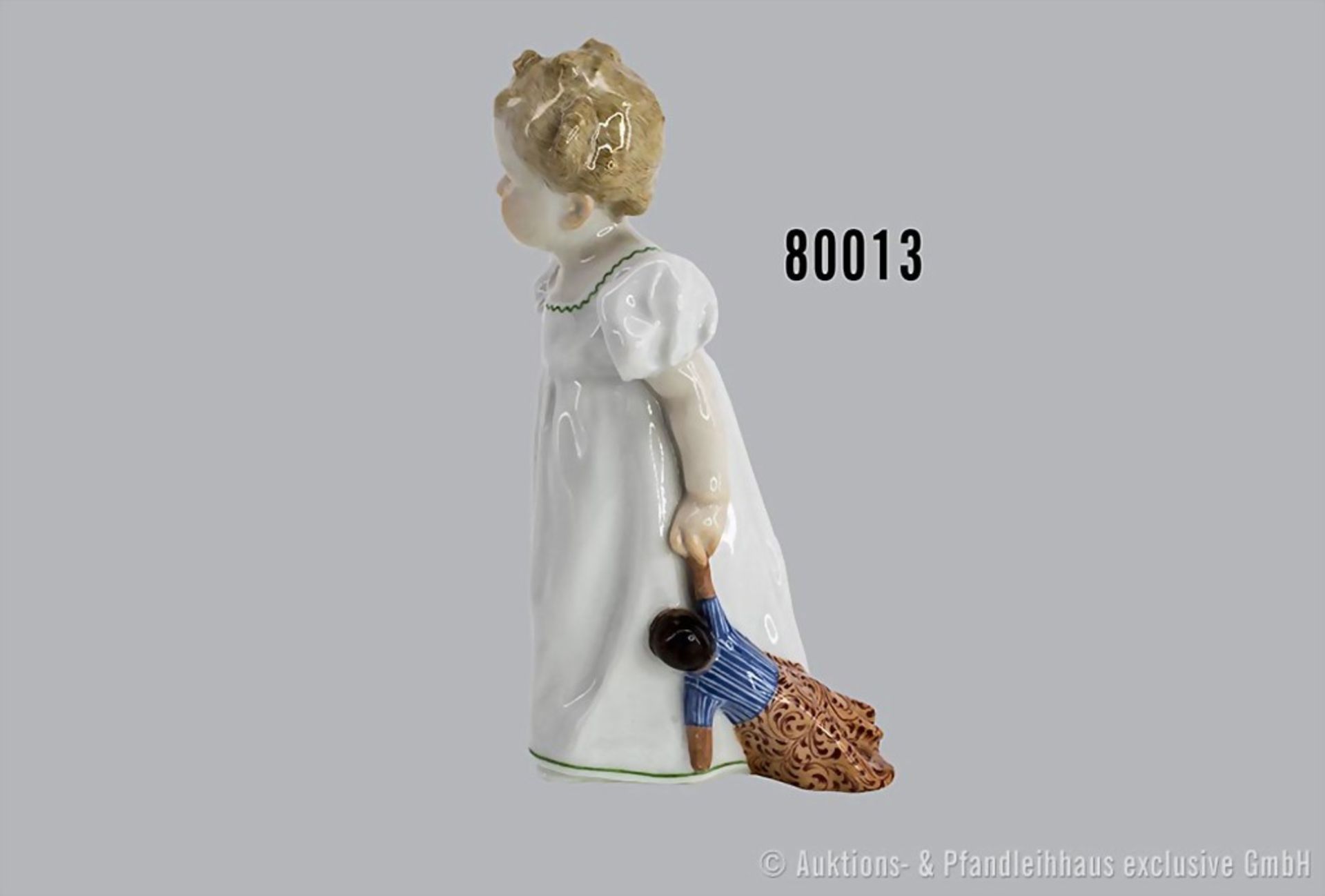 Porzellan Hentschel Kind, "Kind mit Puppe", Meissen, 1. Wahl, Modell-Nr. H 164, Modell ... - Bild 2 aus 3