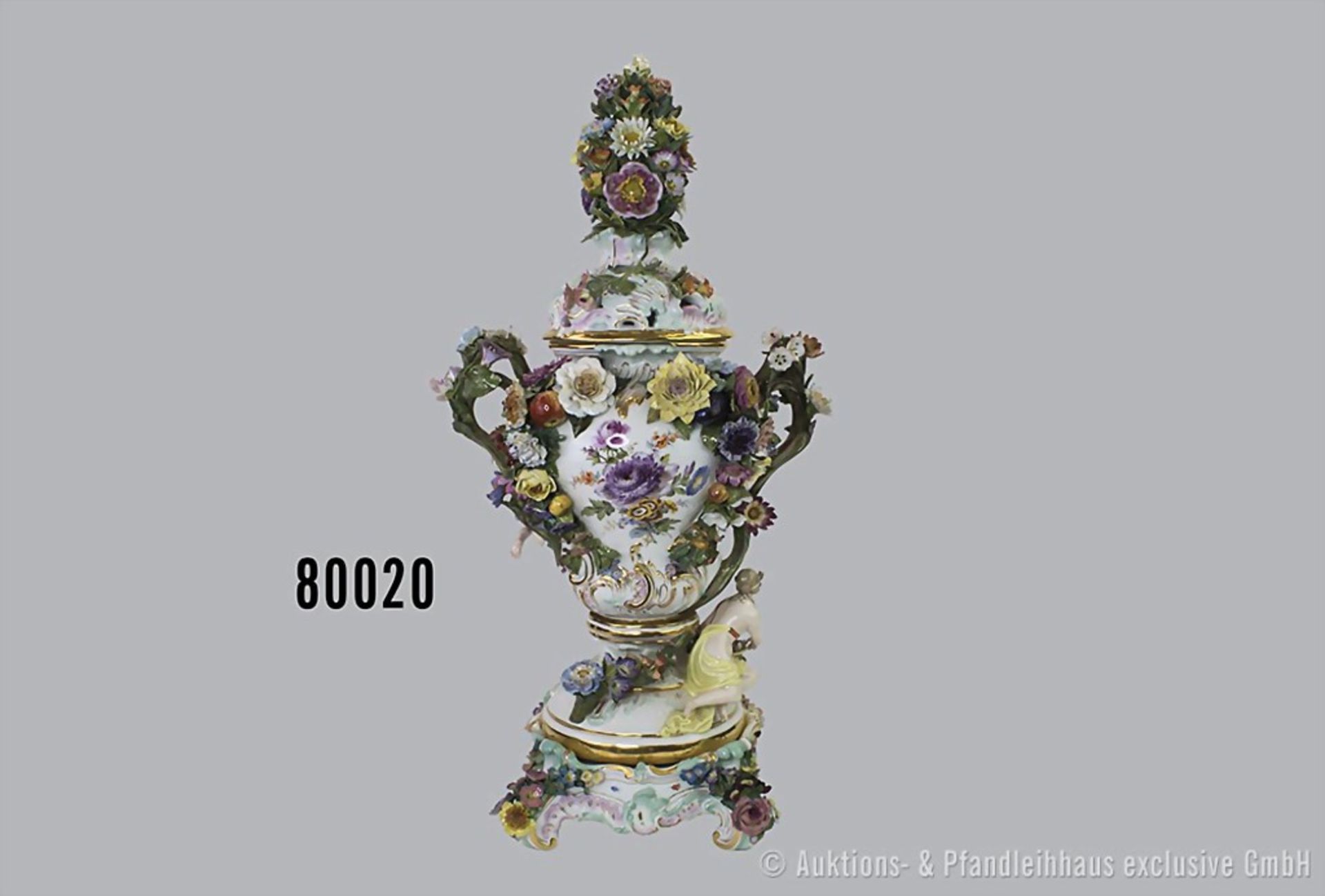 Meissen große Porzellan Potpourri Vase, 3-teilig, ca. 2. Hälfte 19. Jh., Entwurf von J. ... - Bild 4 aus 6