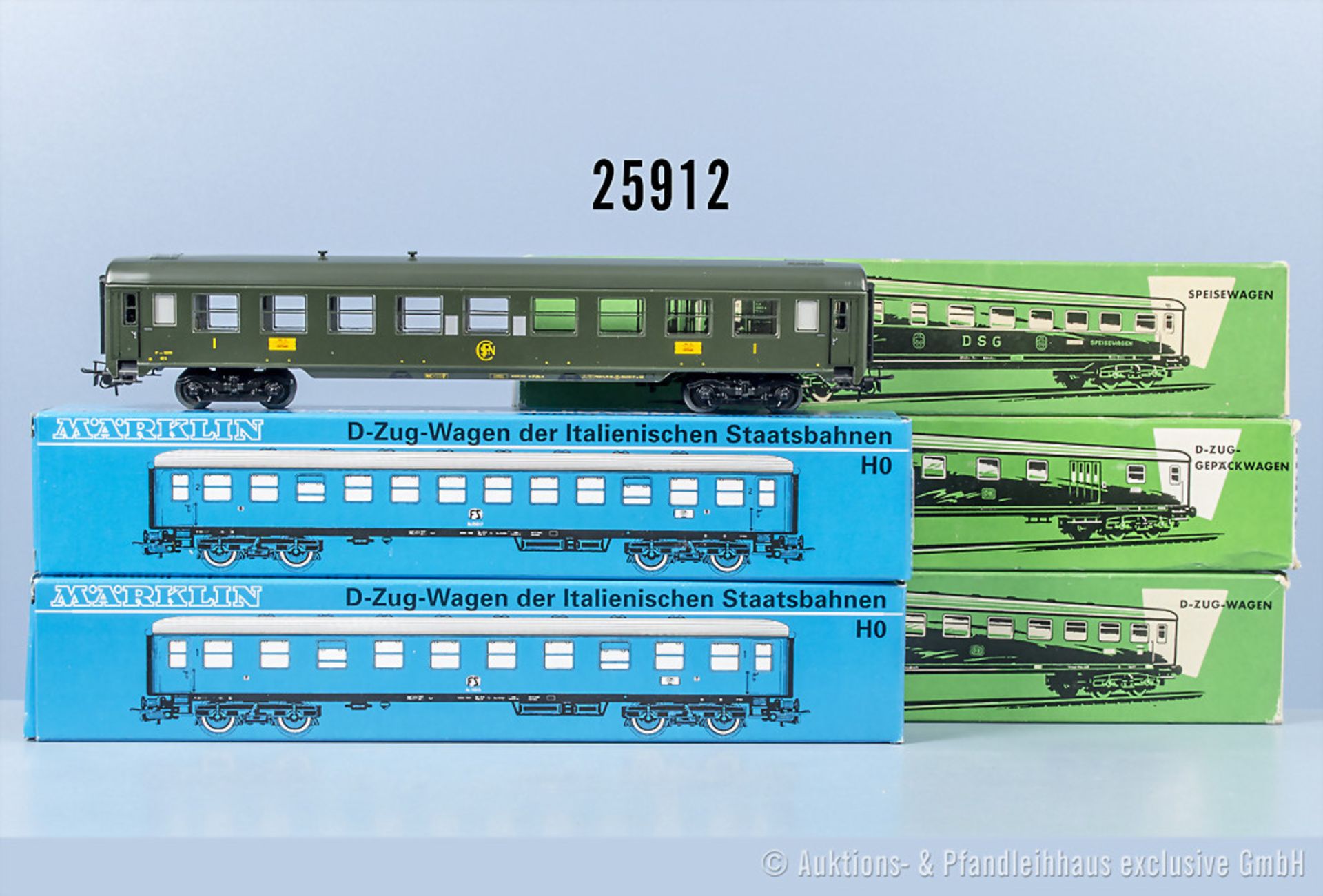 6 Märklin H0 D-Zug Wagen, dabei 4024, 4026, 4027, 0766-03, 0796-05 und 00796-07, Z 0-2, ...