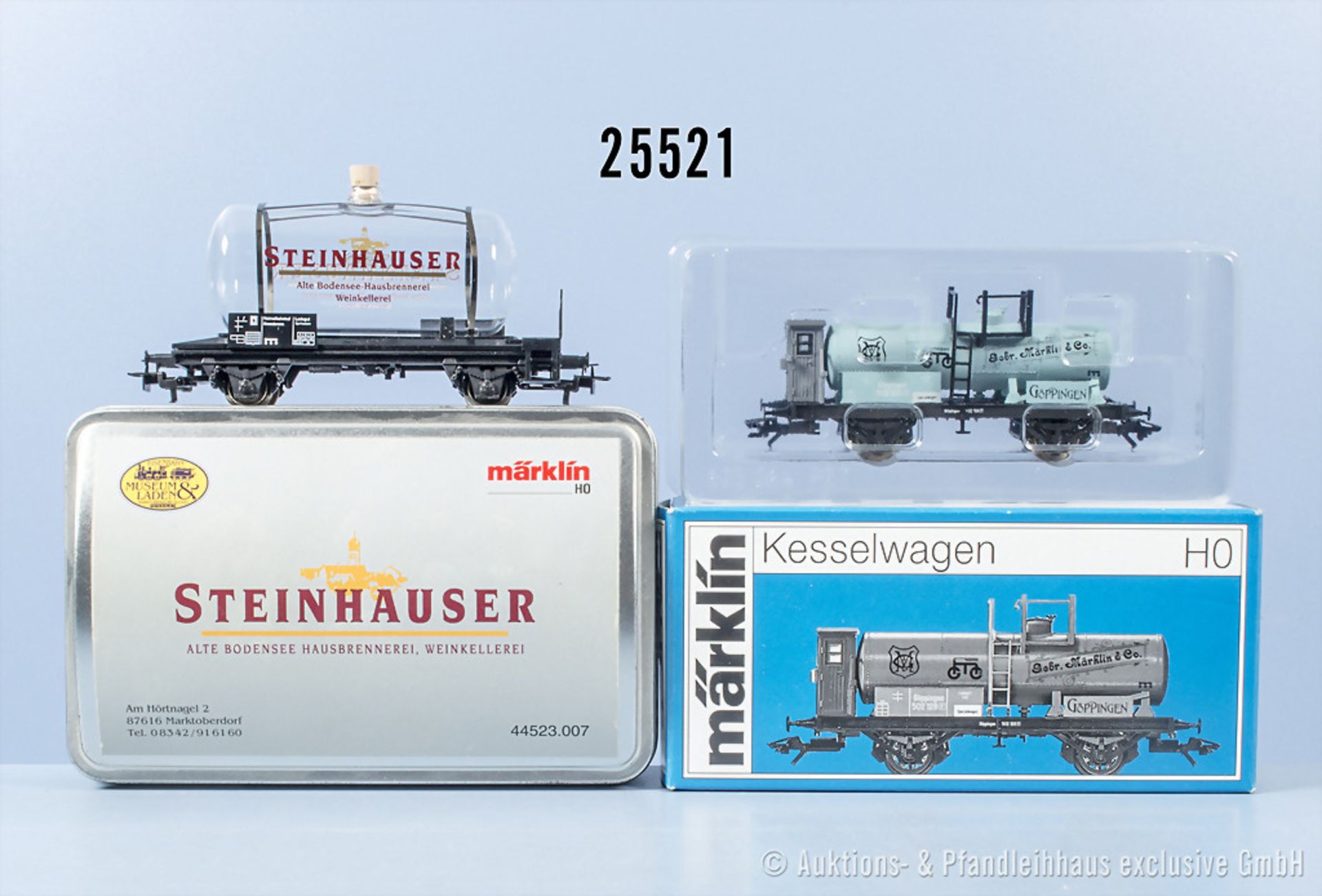 2 Märklin H0 Werbewagen, dabei 44523.007 und 46420, Z 0-1, in ...