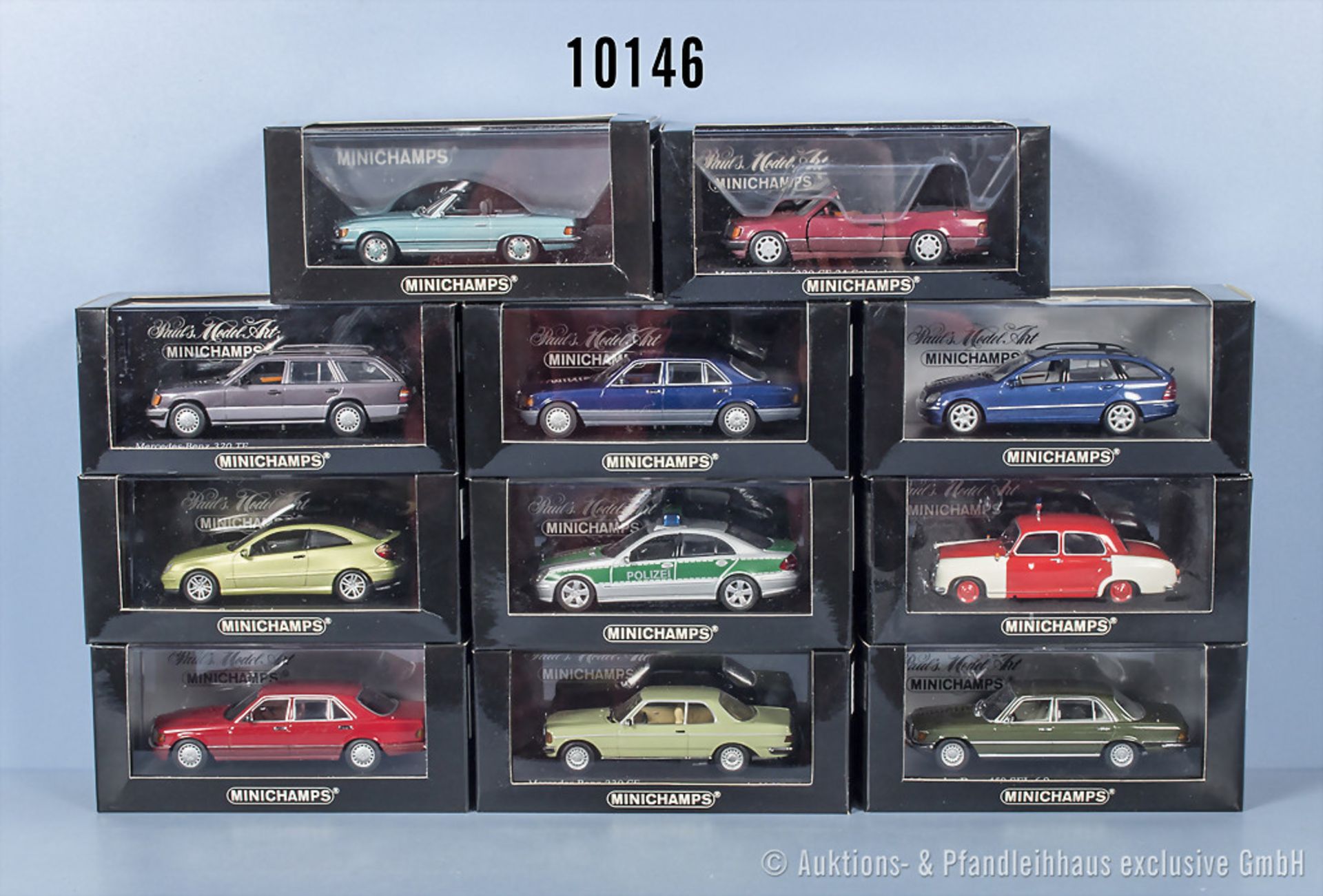 11 Minichamps Mercedes-Benz Modellfahrzeuge, Metall, 1:43, Z 0, ...