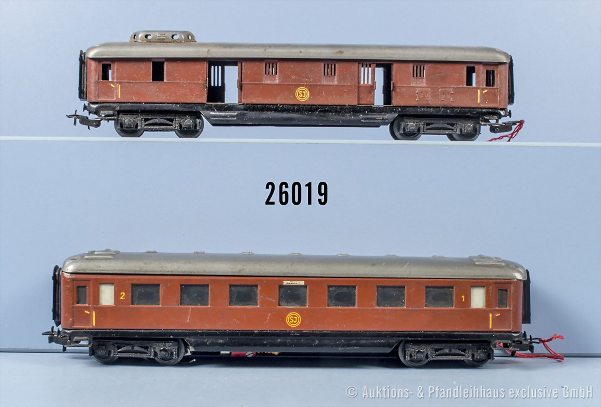 Märklin H0 4020 D-Zug Personenwagen der SJ und 4021 Gepäckwagen der SJ, 1 x mit ...