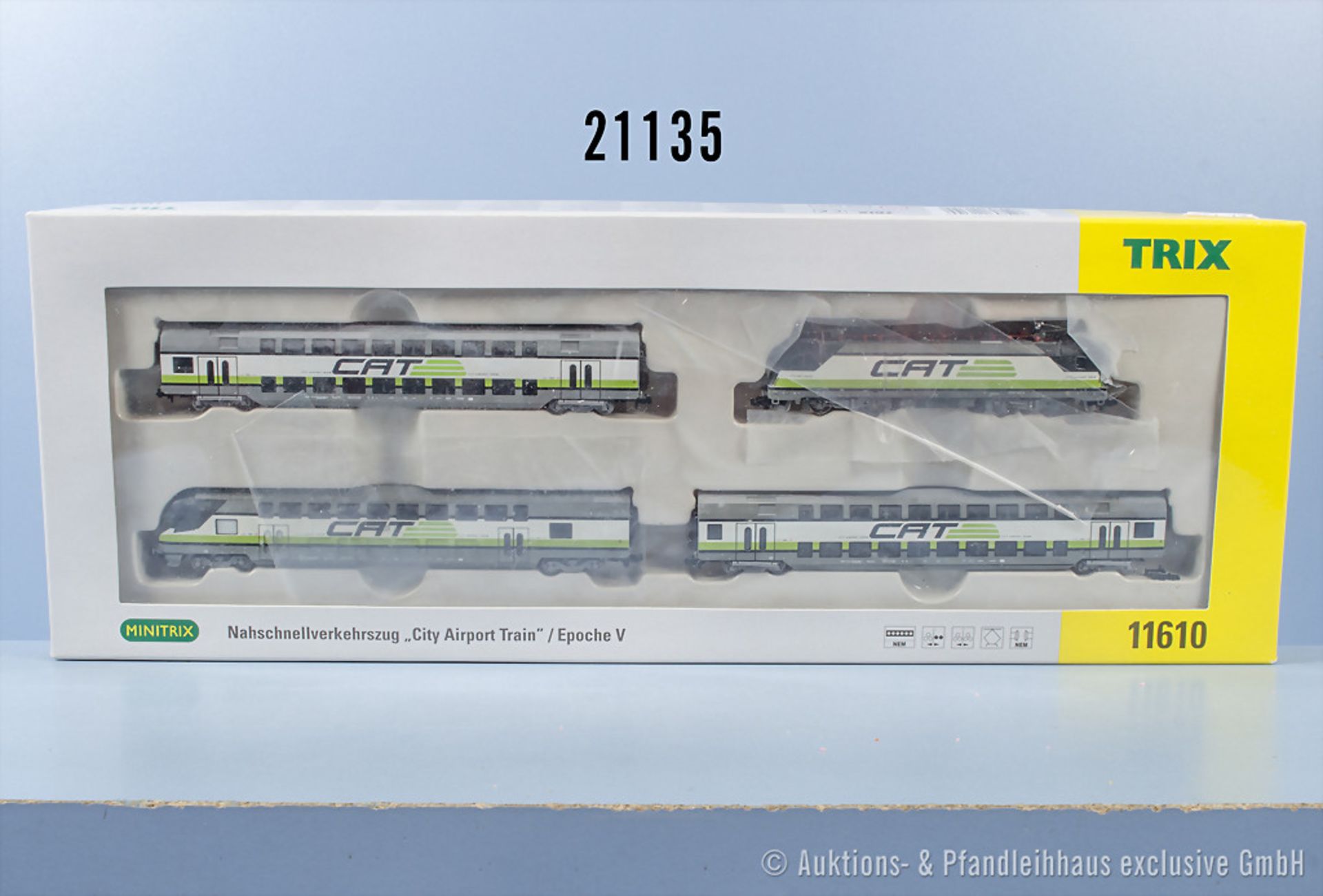 Minitrix Spur N 11610 Zugset City Airport Train der ÖBB, dabei E-Lok, BN 1116 142-9, 2 ...