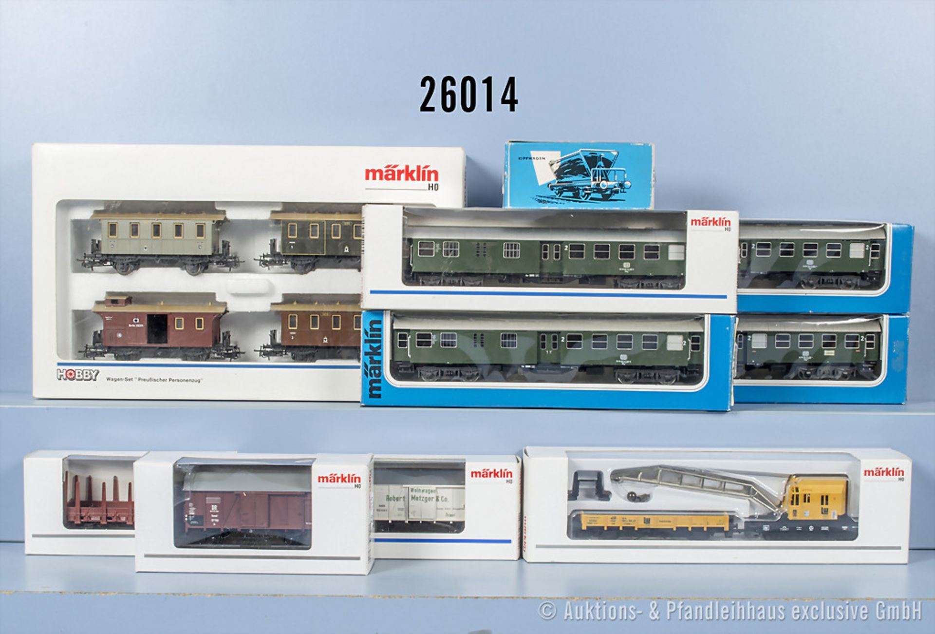 13 Märklin H0 Wagen, dabei 4035 4-teiliges Preußisches Personenzugset, 4131, 4132, 2 x ...