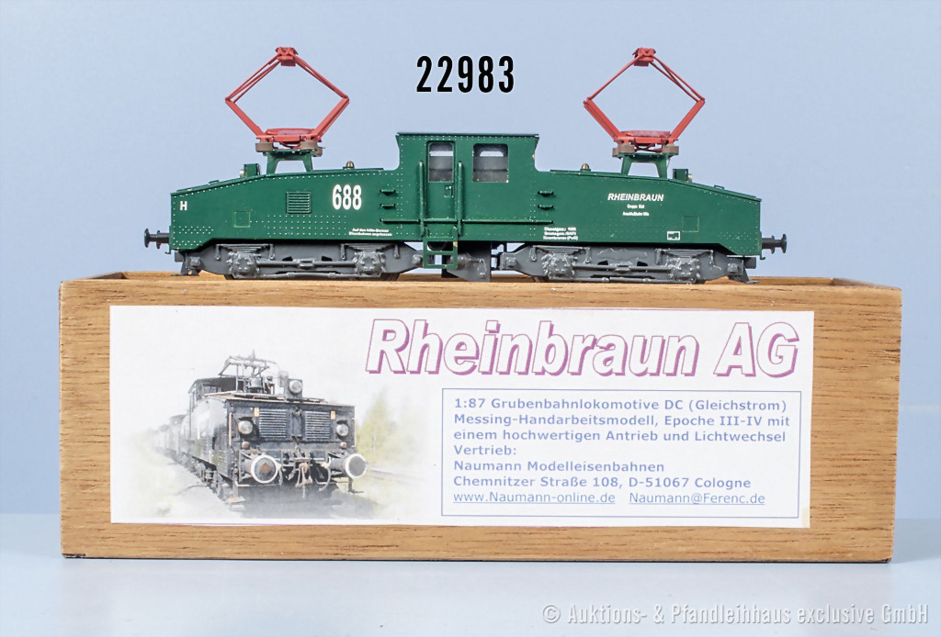 Naumann Modelleisenbahn H0 Elektrogrubenlok der Rheinbraun AG, BN 688, Z 0-1, in ...