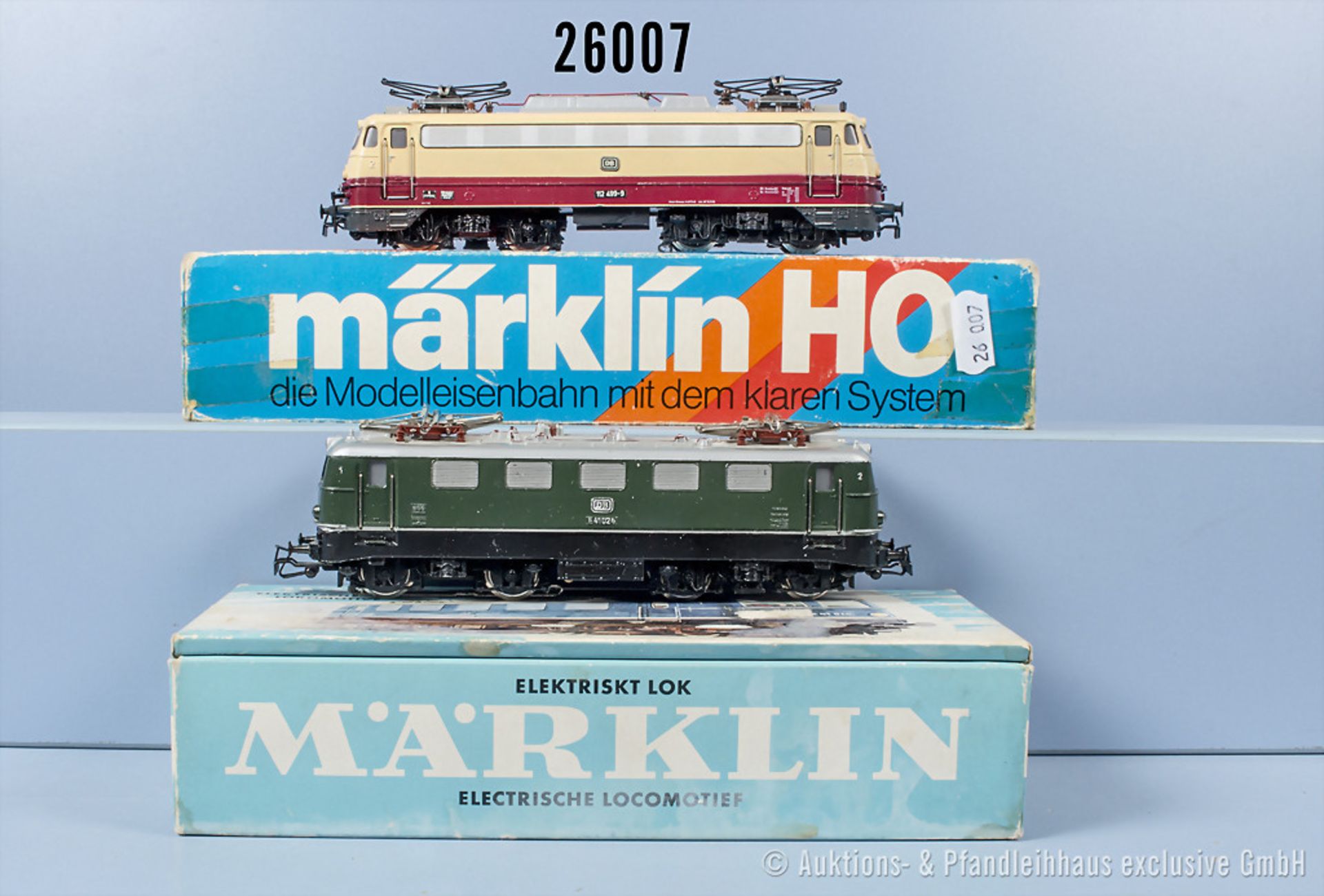 2 Märklin H0 Lokomotiven, dabei 3034 E-Lok der DB, BN E41 024 und E-Lok der DB, BN 112 ...