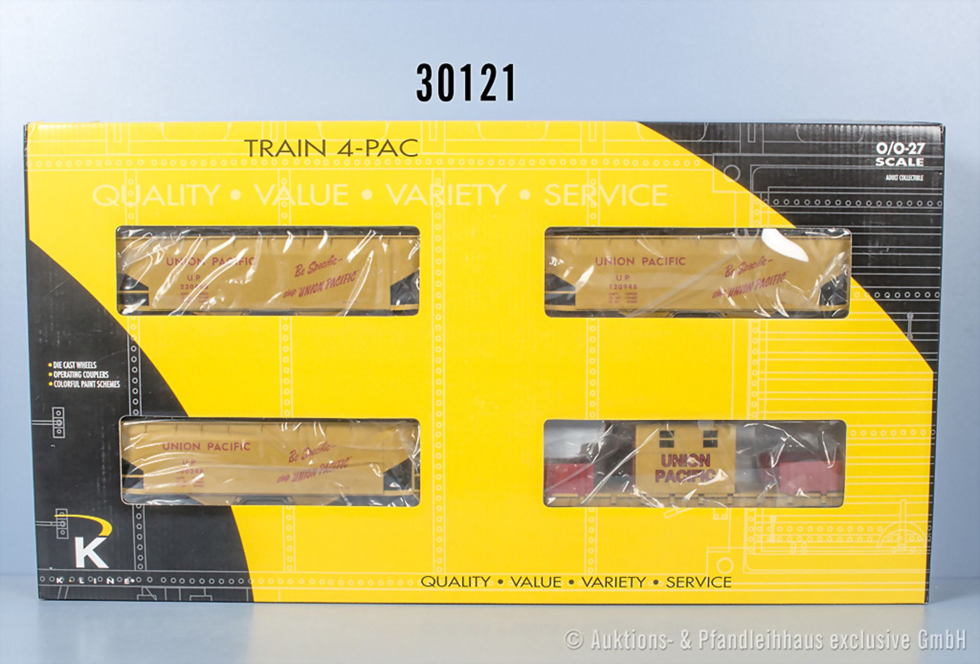 K-Line Spur 0 621-2112 4-teiliges Güterwagenset der Union Pacific, Z 1, in ...