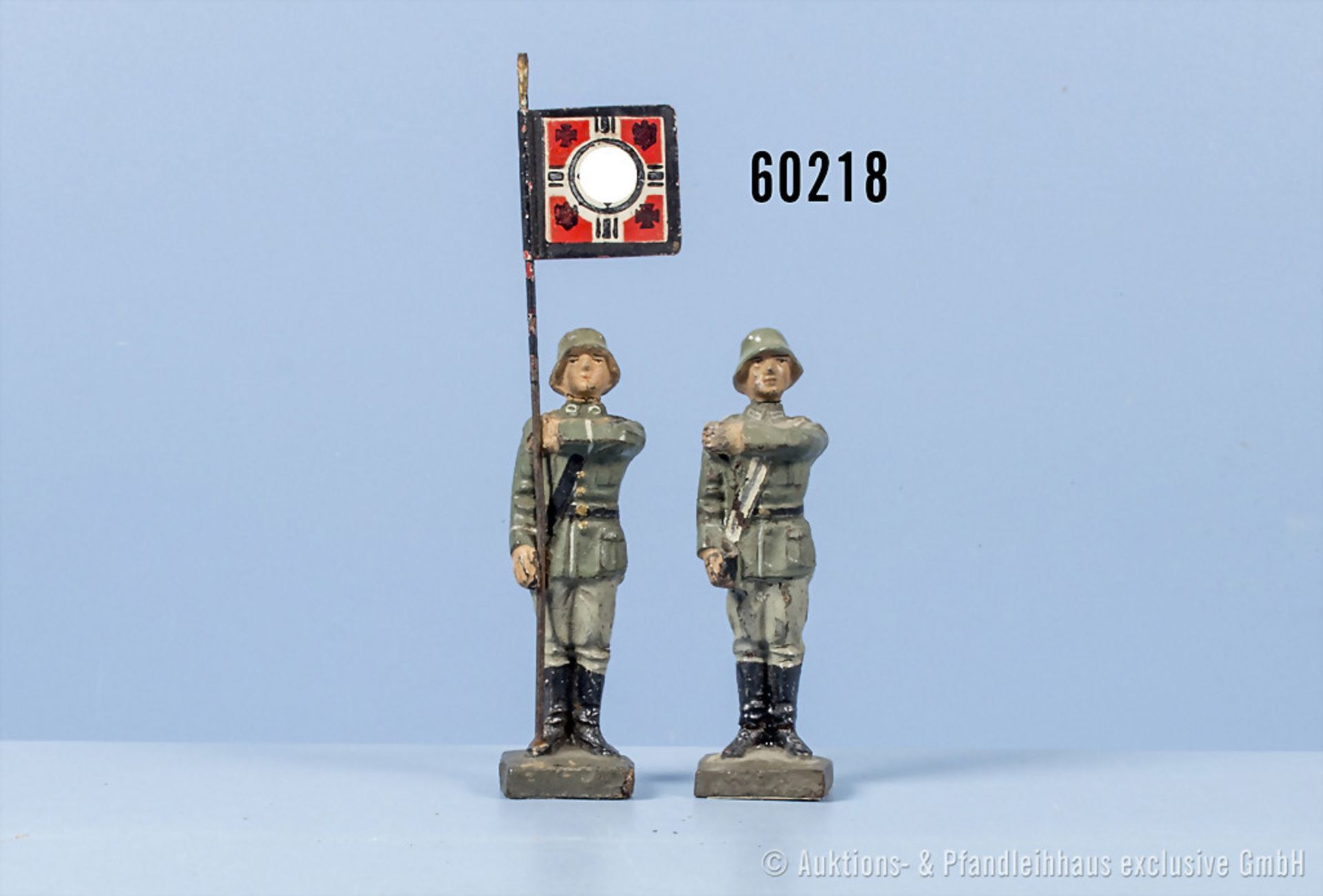 2 Lineol Standartenträger, 1 x mit Standarte des Oberbefehlshabers der Wehrmacht, ...