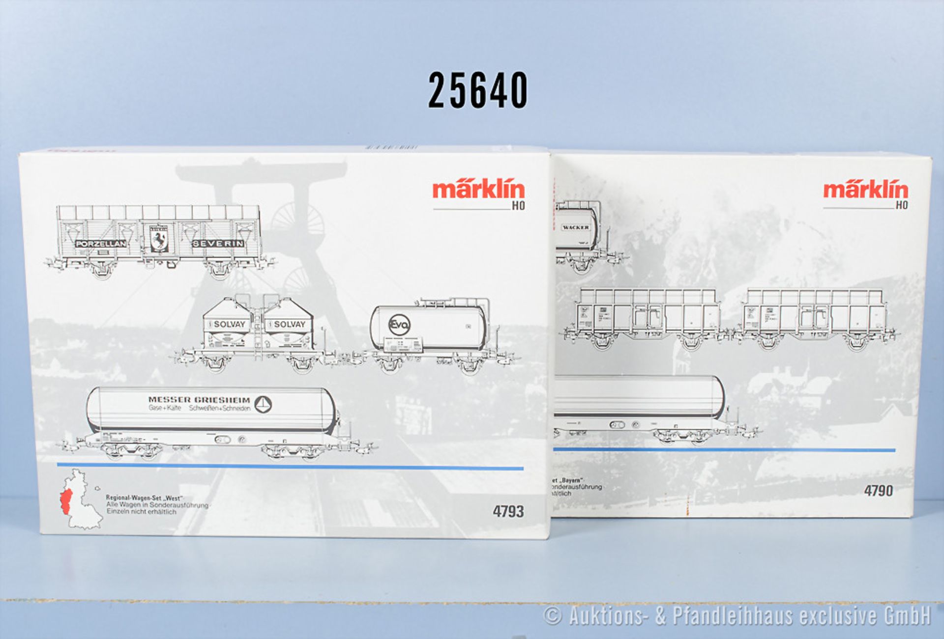 2 Märklin H0 Regionalwagensets, dabei 4790 Bayern und 4793 West, Z 0-1, in ...