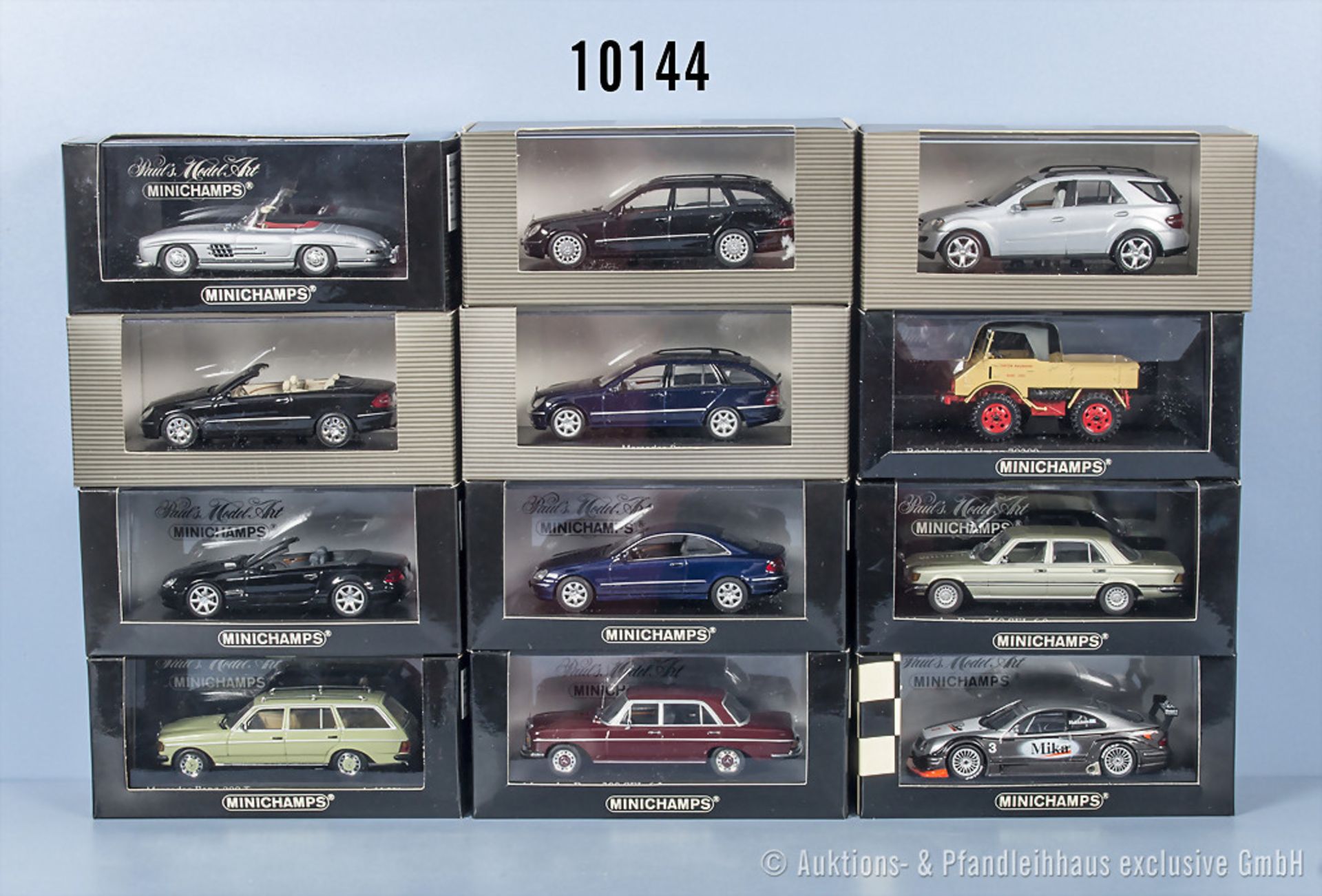 12 Minichamps Modellfahrzeuge, überwiegend Mercedes-Benz, Metall, 1:43, Z 0, ...