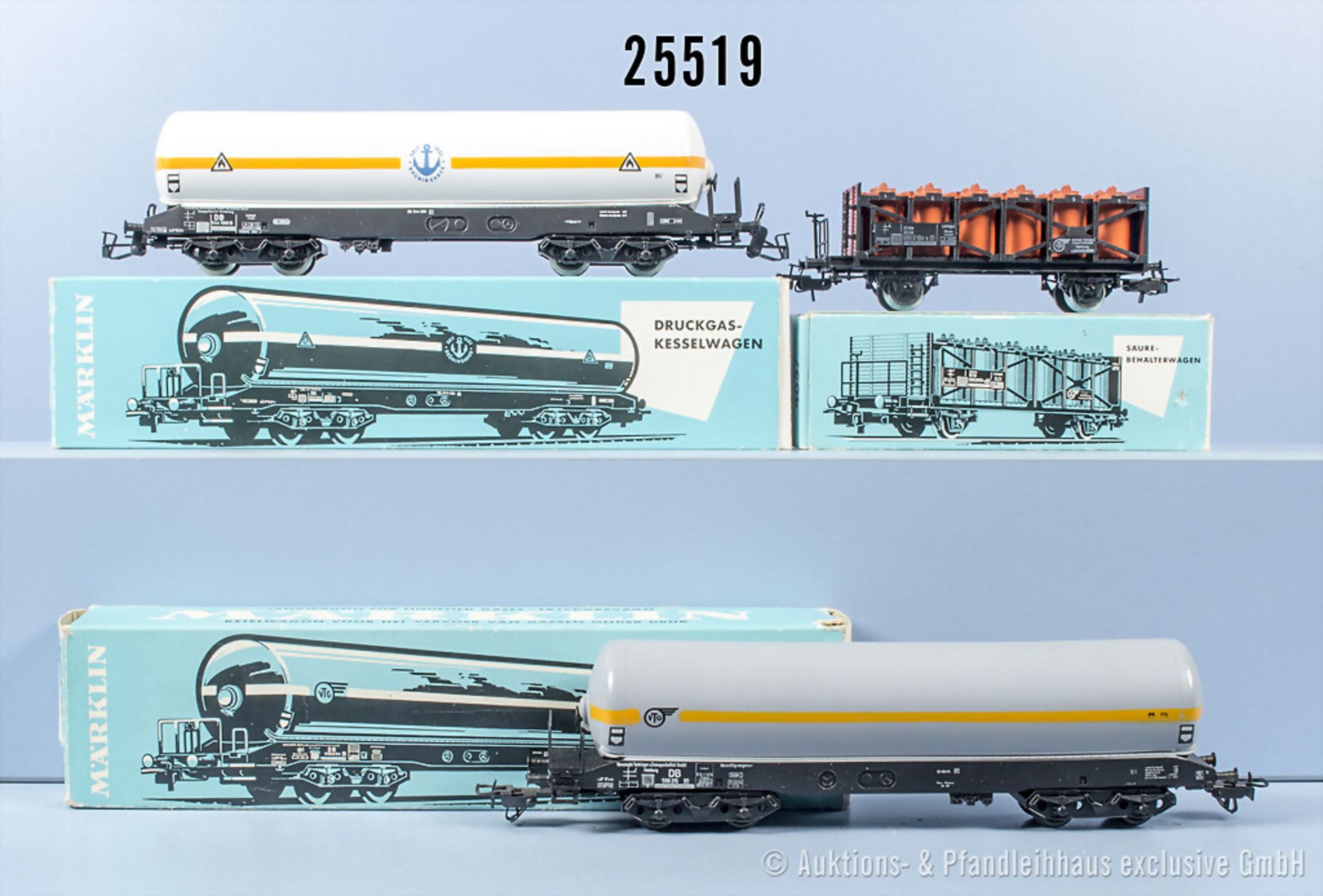 3 Märklin H0 Güterwagen, dabei 4628 Typ 1, 4630 Typ 1 und 4657 Typ 2, Z 1, in ...