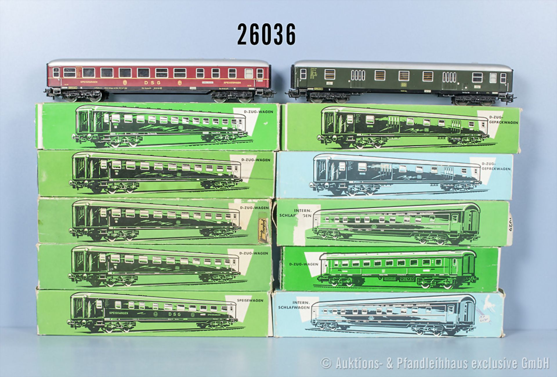 10 Märklin H0 D-Zug Wagen, dabei 4022, 4023, 4024, 2 x 4026, 2 x 4027, 2 x 4029 und ...