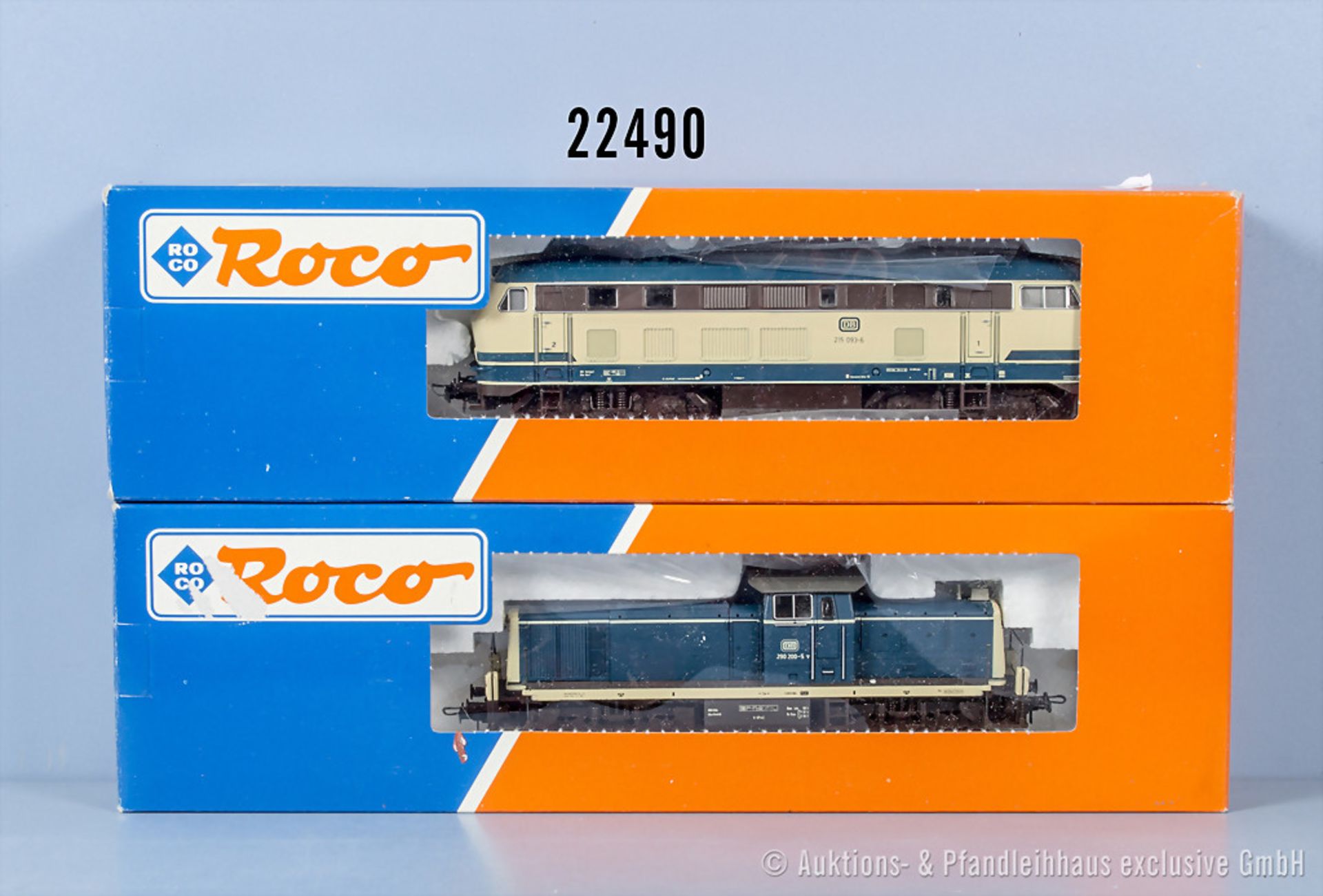 2 Roco H0 Lokomotiven, dabei 43418 Diesellok der DB, BN 215 093-6 und 43459 Diesellok ...