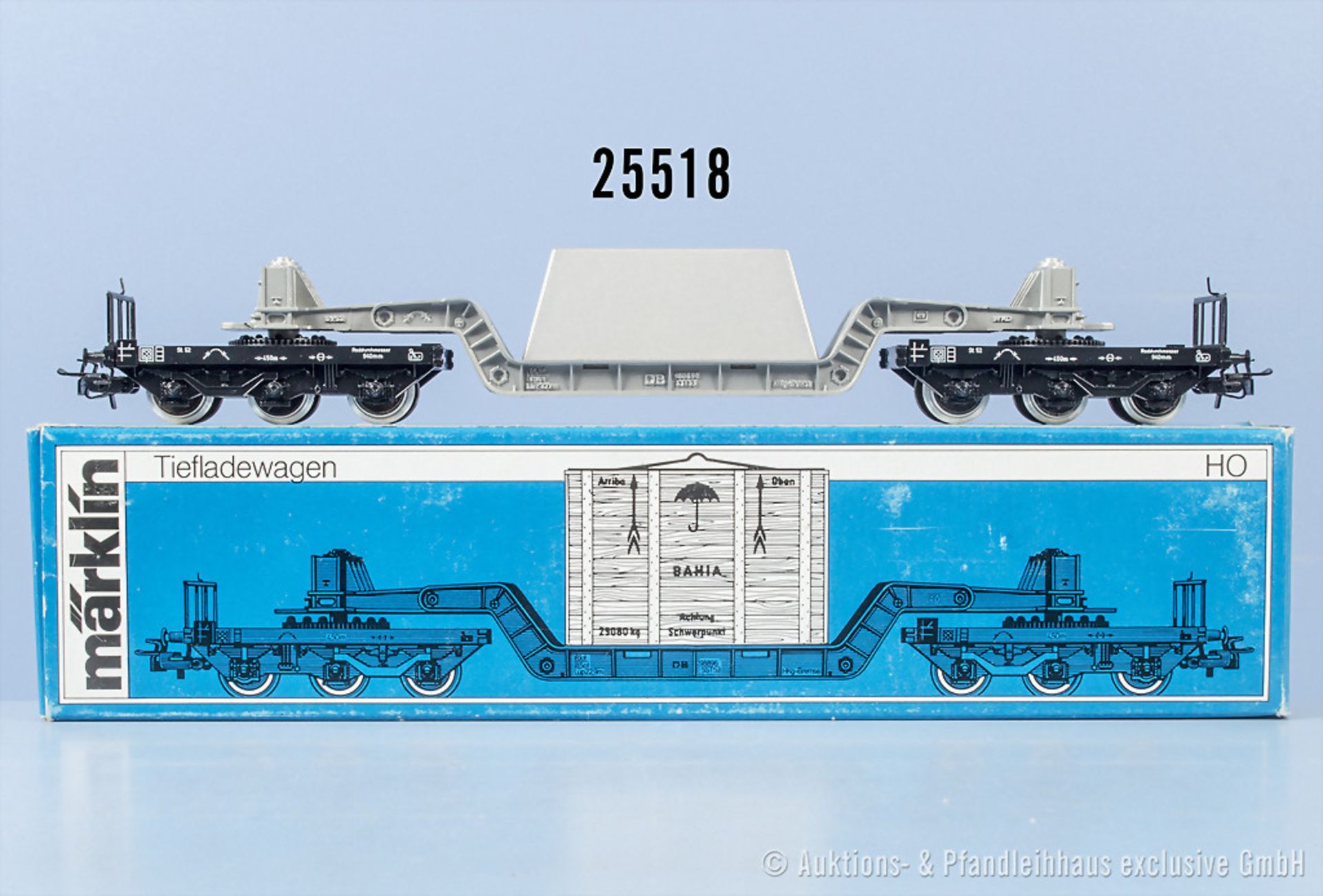 Märklin H0 4618 Tiefladewagen in Ausführung der Metall-Technologie-Schau 1990, Z 1-2, in ...