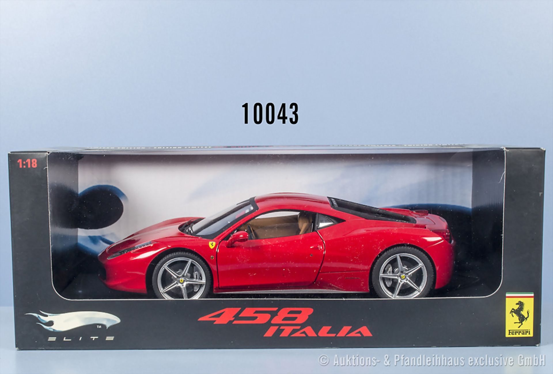 Hotwheels Elite Ferrari 458 Italia, Metall, 1:18, Z 0, OVP, Windschutzscheibe gelöst ...