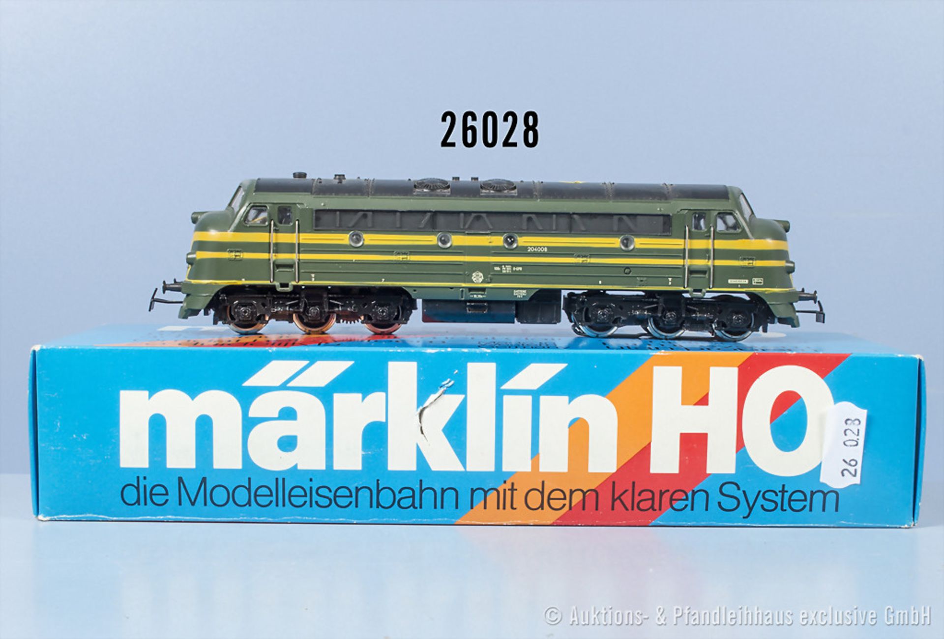Märklin H0 3066 Typ 2 Diesellok der SNCB, BN 204008, Z 2, mit Klebeetikett auf dem Dach, ...