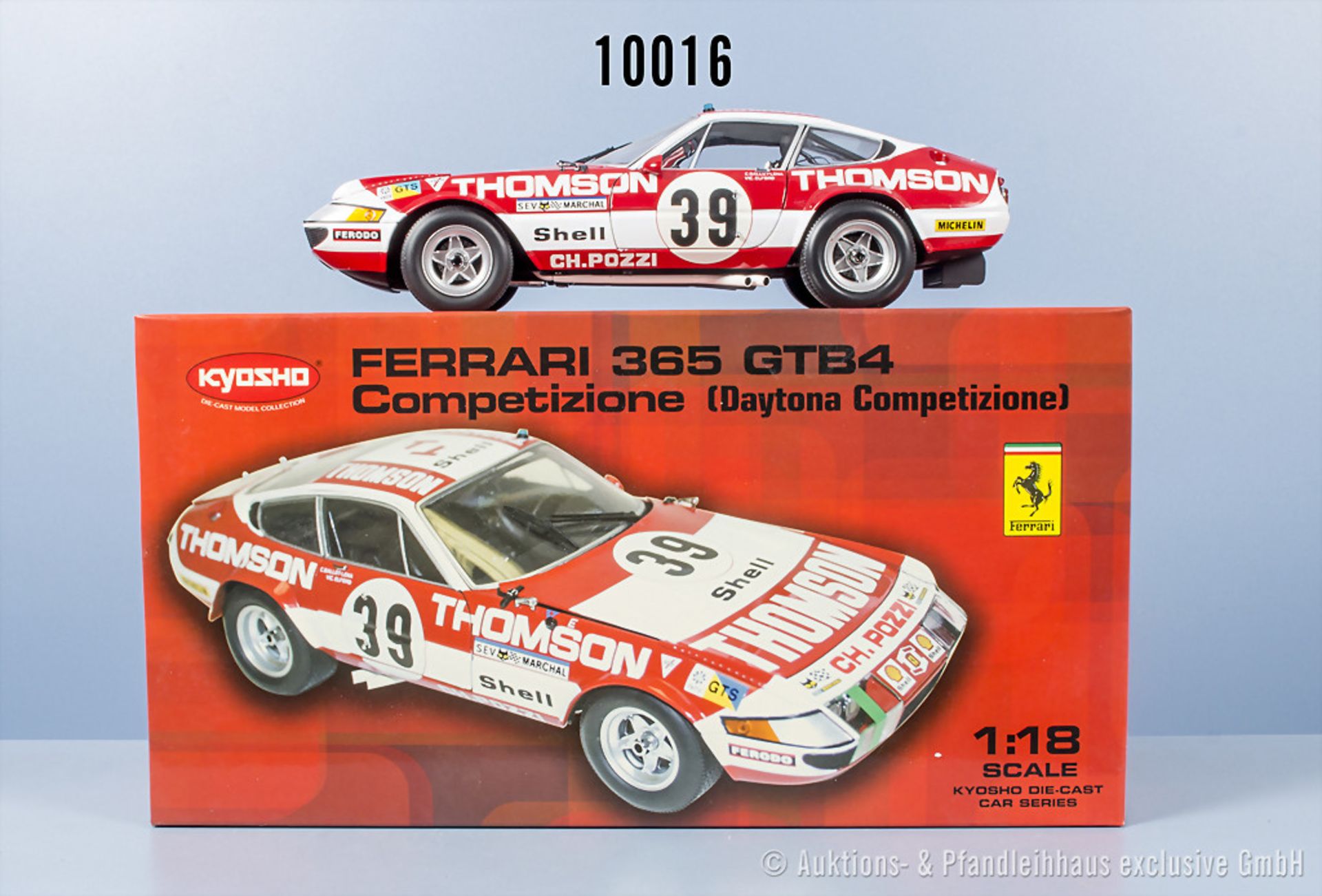 Kyosho 08164F Ferrari 365 GTB4 Competizione (Daytona Competizione), Metall, 1:18, Z 0, ...