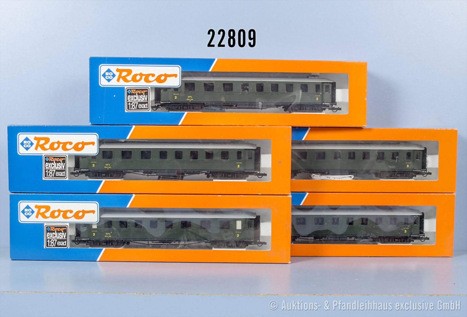 5 Roco H0 D-Zug Wagen der CFL, Z 0-1, in ...