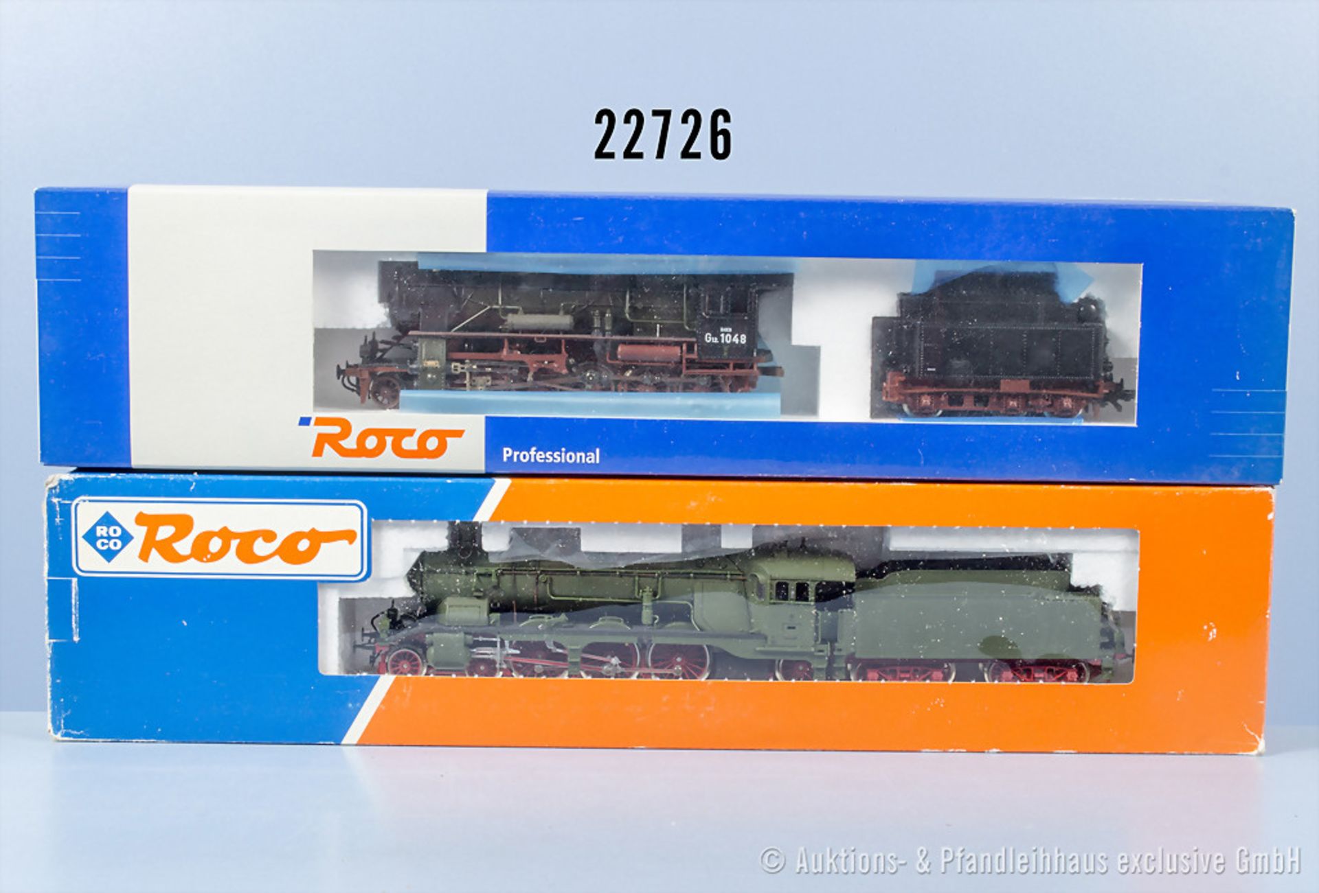 2 Roco H0 Lokomotiven, dabei 43216 Schlepptenderlok der K.W.St.E., BN 2025 und 43331 ...
