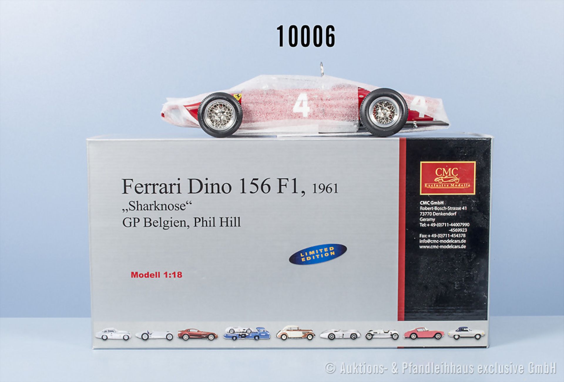 CMC M-070 Ferrari Dino 156 F1 1961 "Sharknose" GP Belgien Phil Hill, Metall, 1:18, Z 0, ...