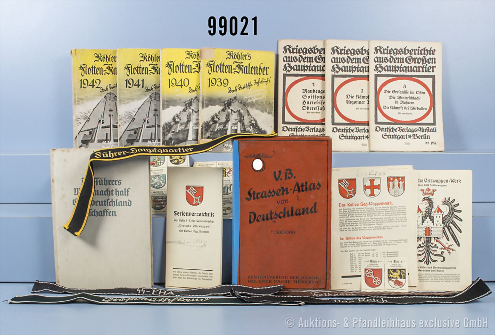 Konv. Verschiedenes, u.a. 4 Köhlers iIlustrierte Flottenkalender 1939, 1940, 1941 und ...