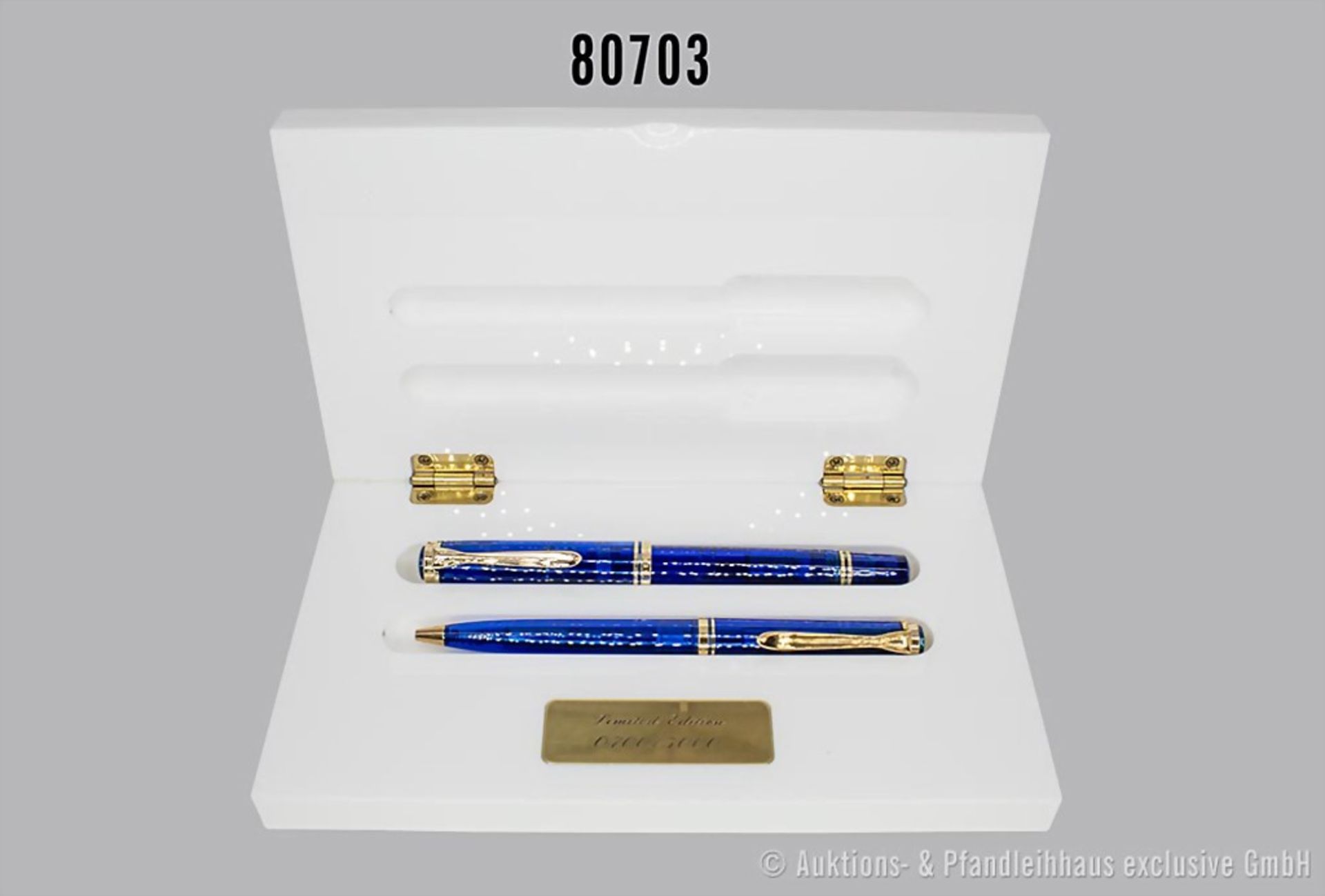 Pelikan Blue Ocean Set, Limited Edition Luxus-Füllfederhalter und Kugelschreiber, Schaft ...